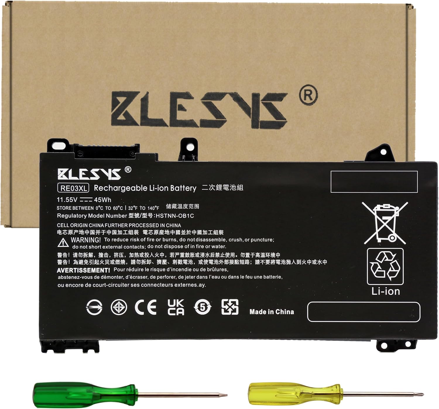 Blesys RE03XL RF03XL - Batteria per HP ProBook (11.55V 45Wh) - immagine 1