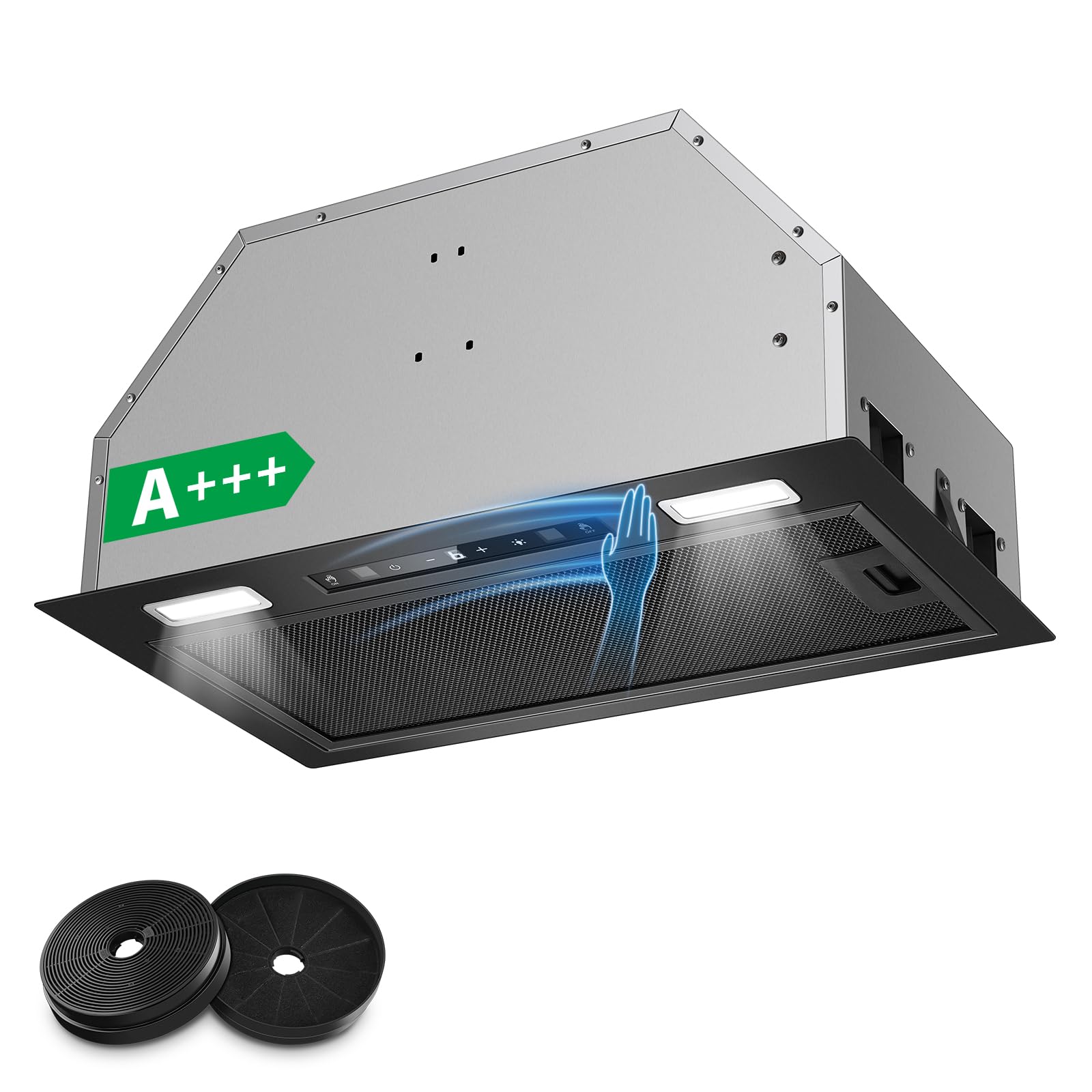 Kichpower Cappa Aspirante da Incasso 52cm Nera 750 m³/h