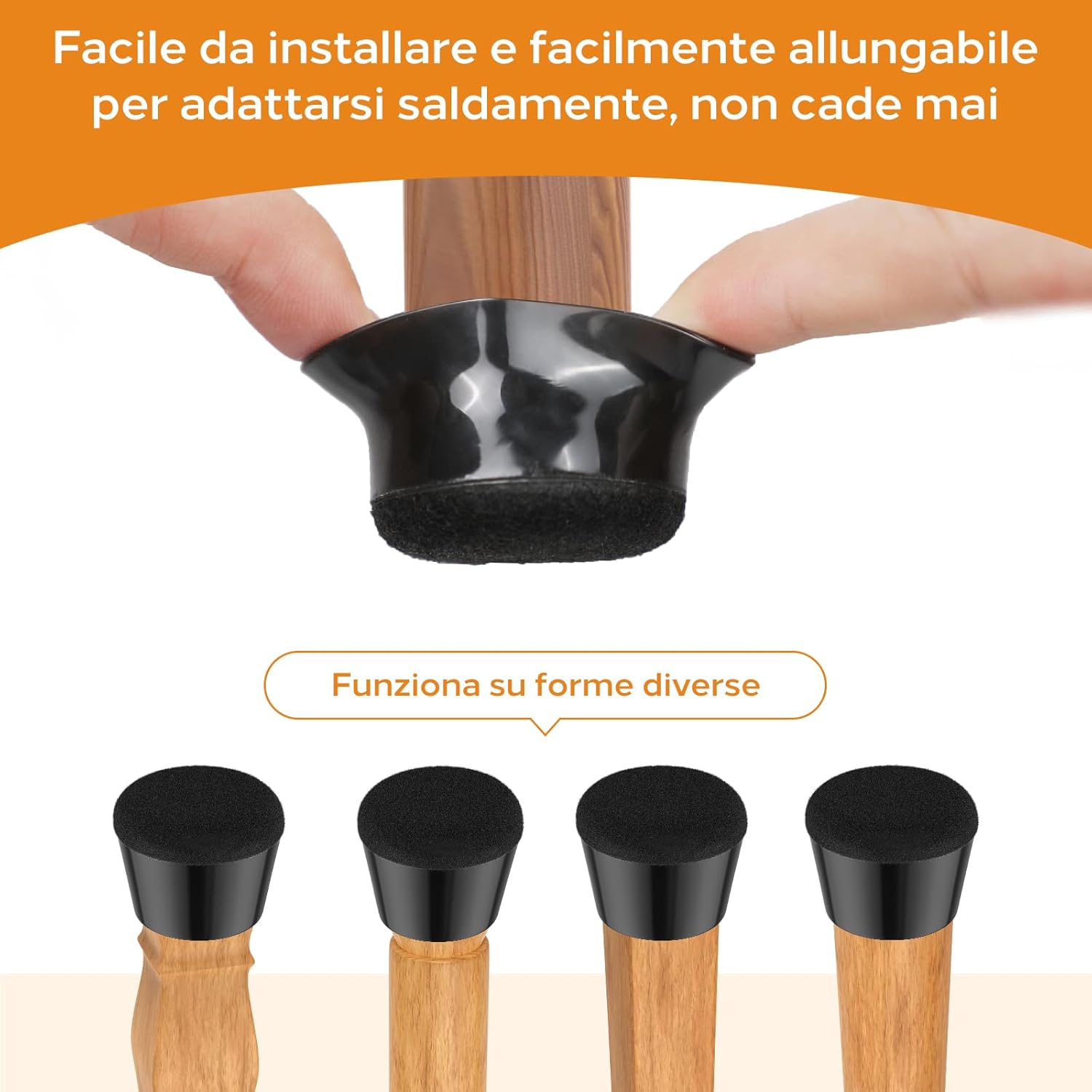 Yomanta Gommini per Sedie 24 Pezzi, Rotondi Nero XS - immagine 5