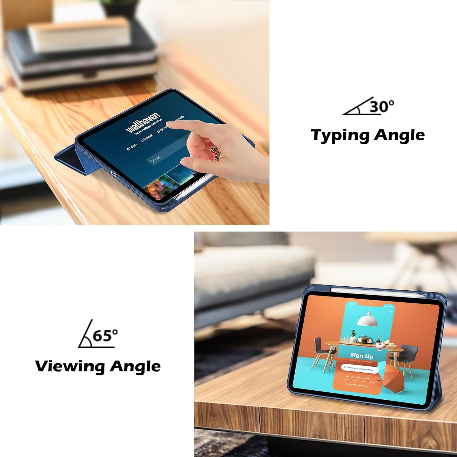 Procase Custodia per iPad 11" (2025) / 10.9" (2022), Blu Scuro - immagine 6