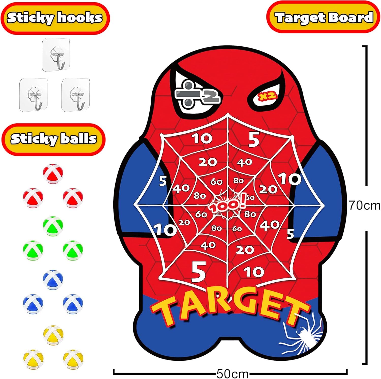 Freccette Bersaglio Giochi per Bambini 70 cm - immagine 3