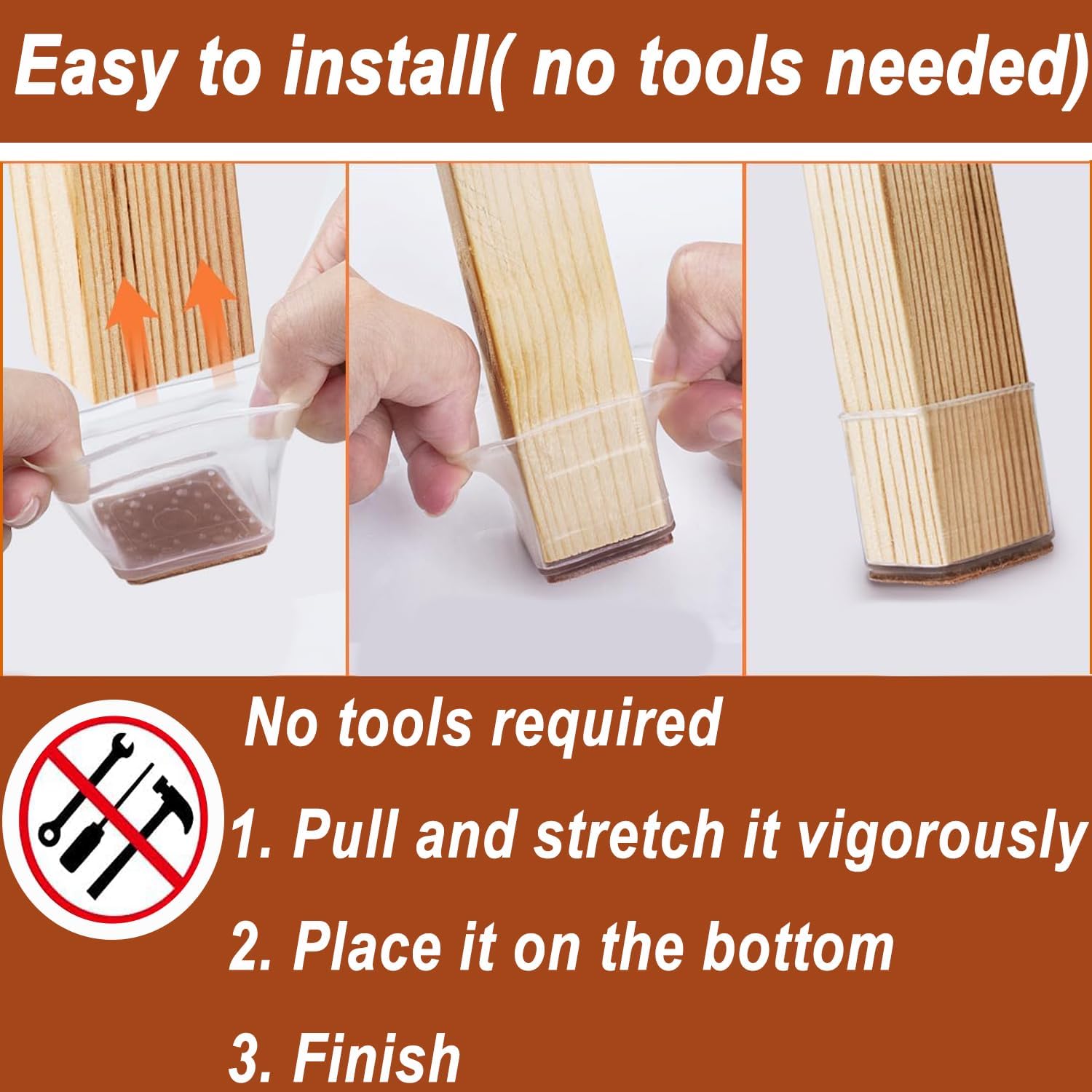 Feltrini per Sedie Quadrati in Silicone 28 Pezzi - immagine 6