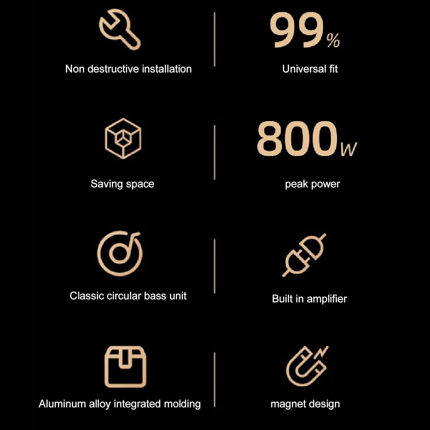 Subwoofer Auto Sottile 10" Sotto Sedile 800W - immagine 9