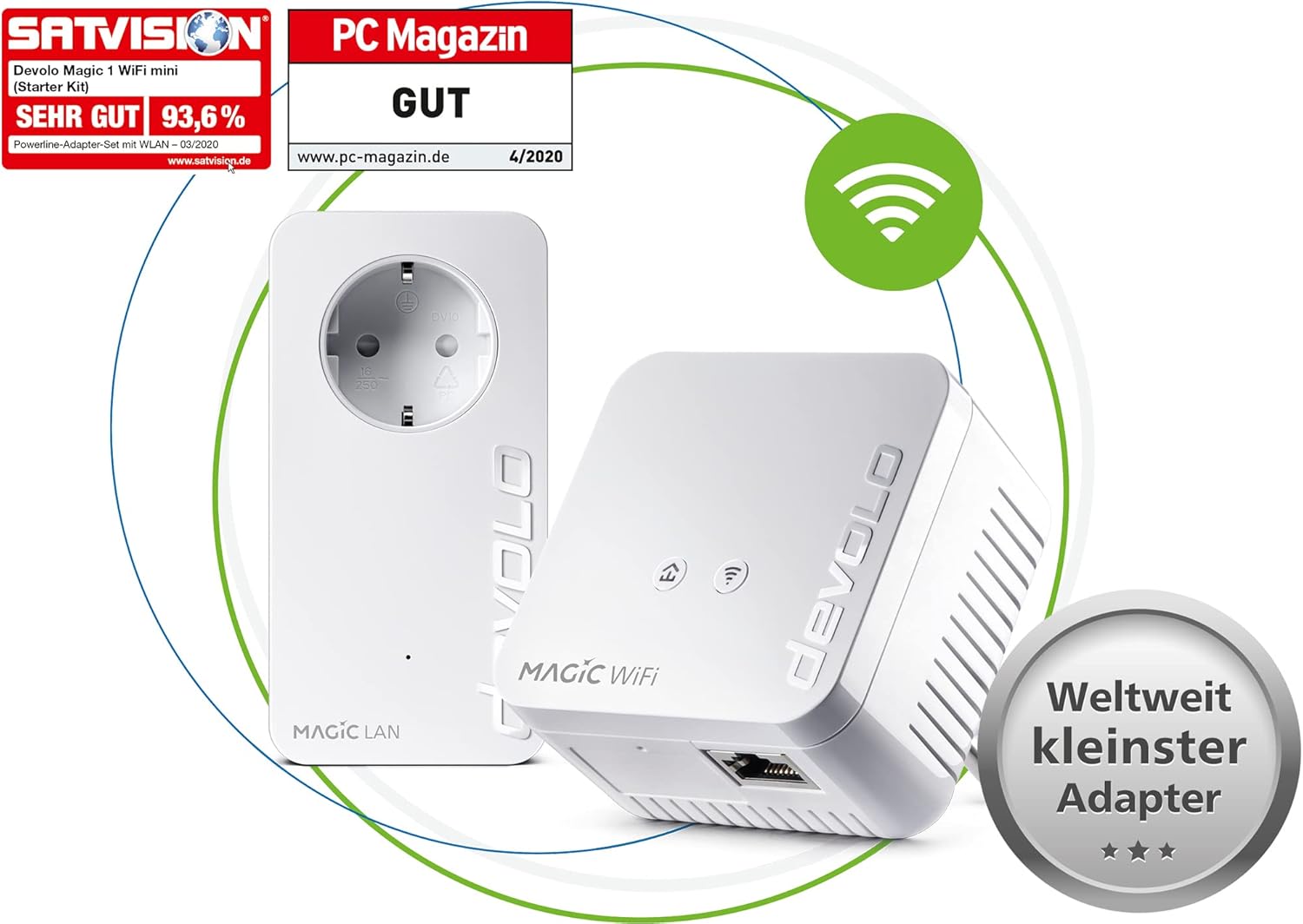 Devolo Magic 1 WiFi mini Starter Kit Powerline WLAN Network Kit 400 Mbit/s - immagine 3