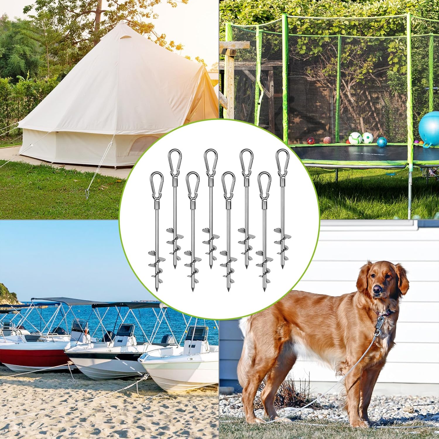 Seleware 8 Picchetti di Ancoraggio a Terra in Acciaio Inox - immagine 7