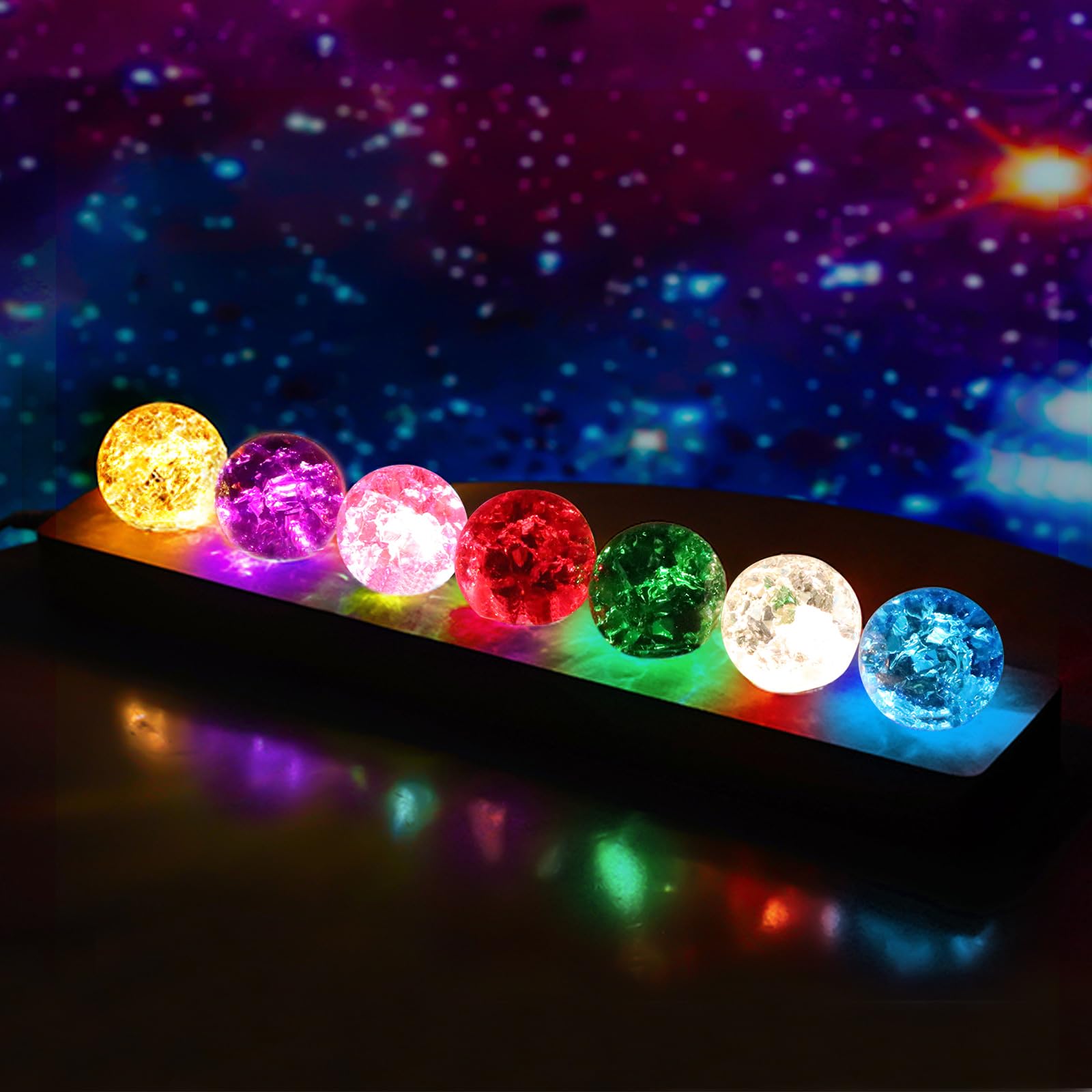 Sfera di Cristallo di Vetro Colorato con Lampada a LED