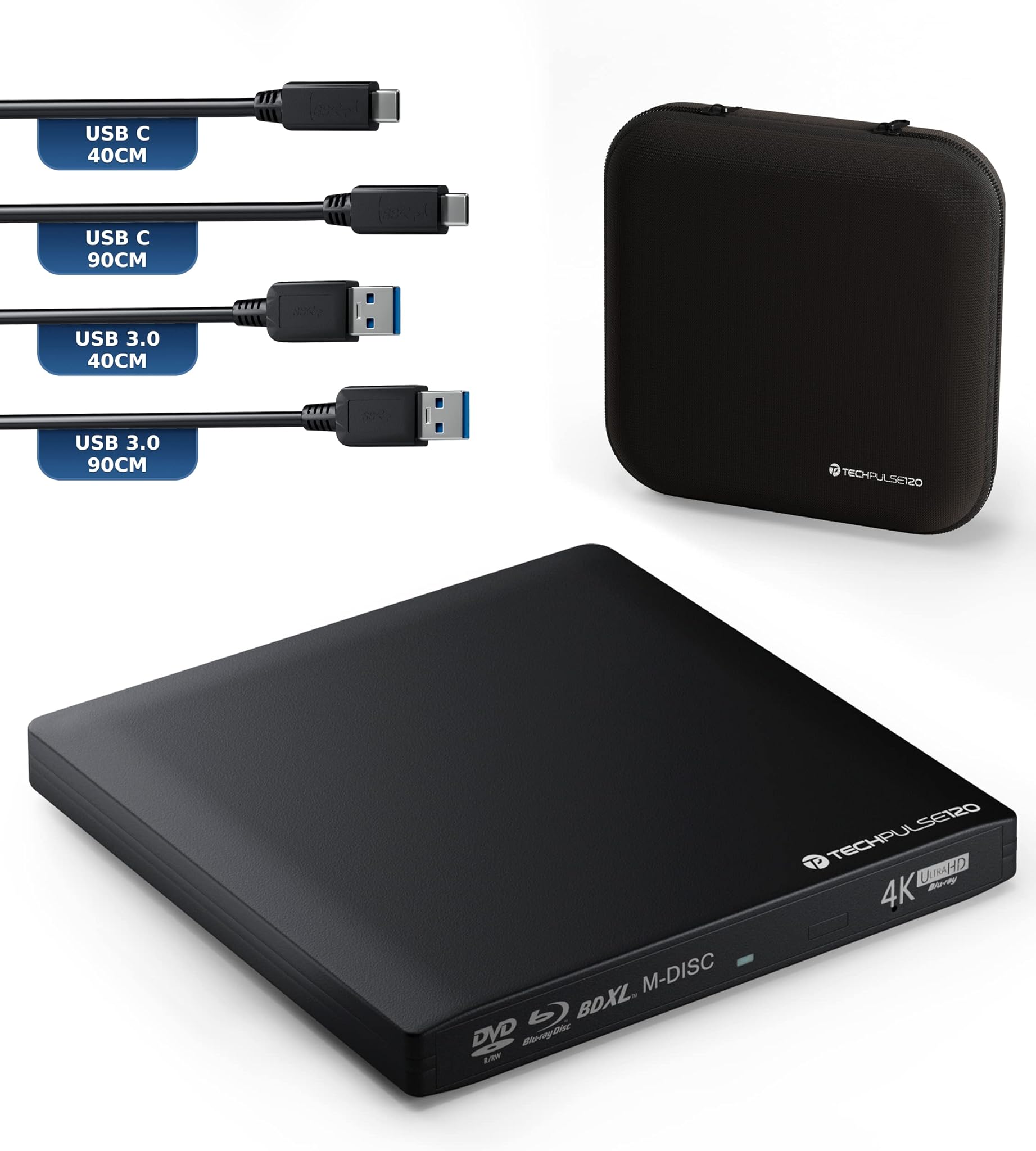 Techpulse120 - Masterizzatore Esterno USB 3.1 USB-C Blu-ray