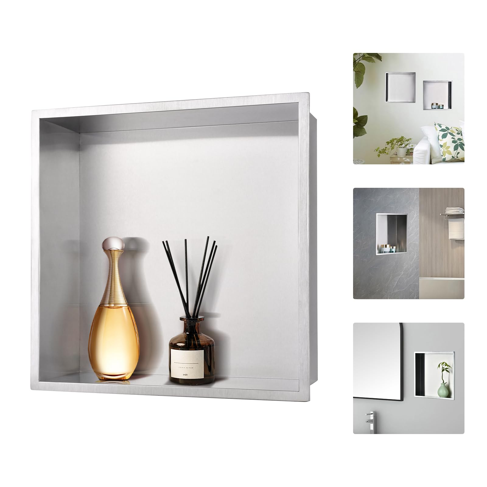 Beelee Nicchia Doccia 30,5x30,5cm in Acciaio Inox