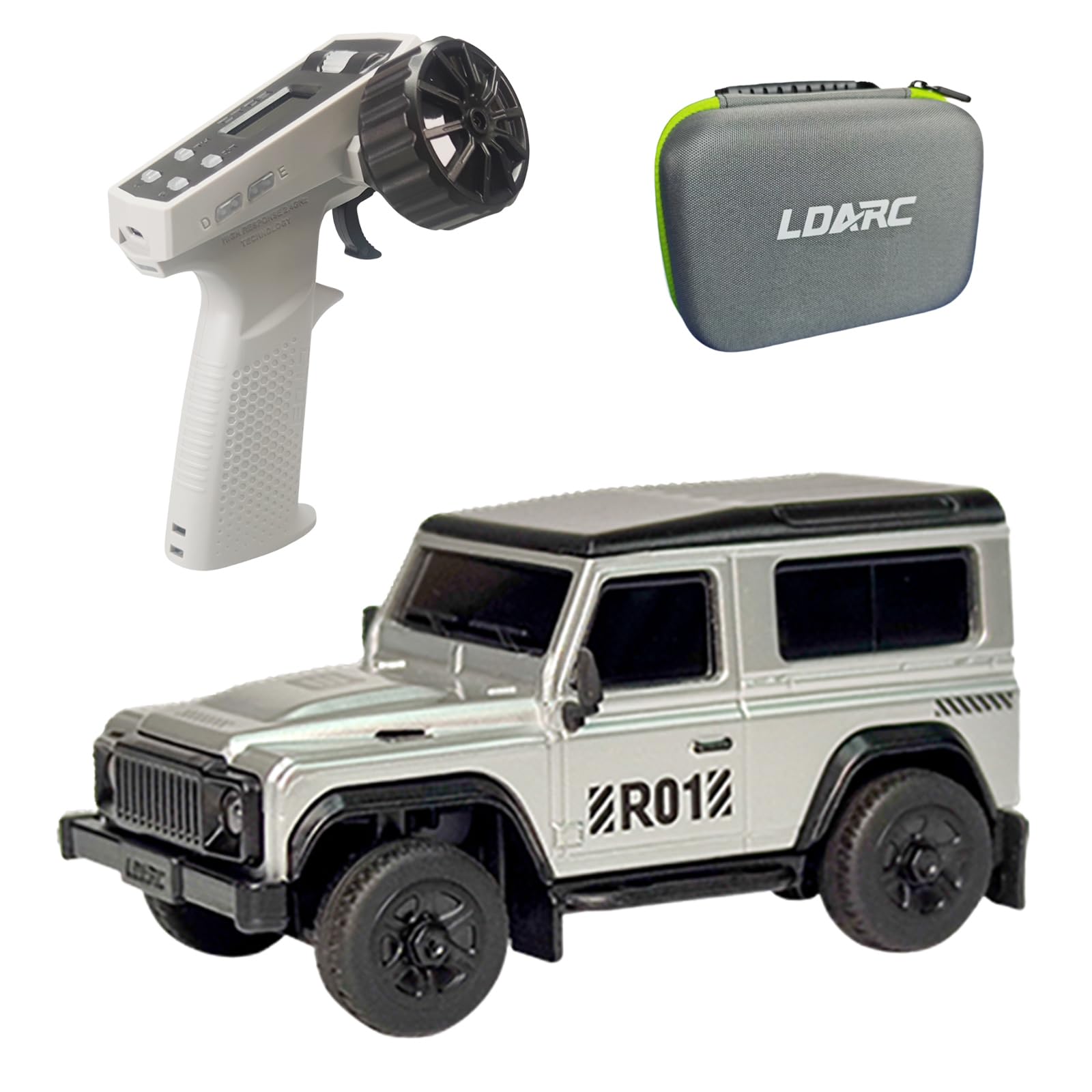 LDARC Mini Auto RC Rock Crawler 1/64, Argento