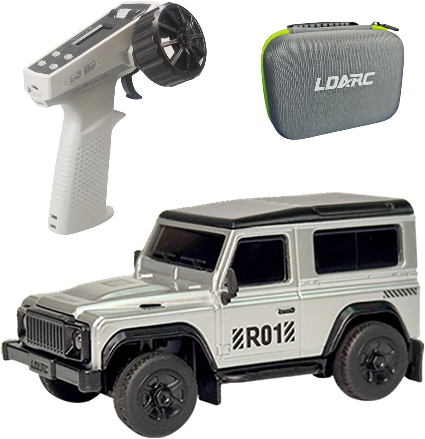 LDARC Mini Auto RC Rock Crawler 1/64, Argento - immagine 1