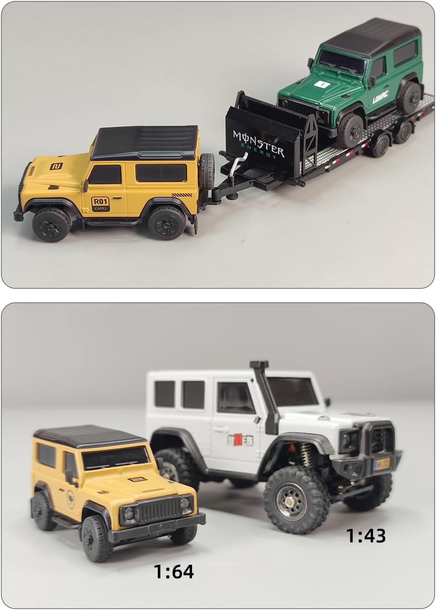 LDARC Mini Auto RC Rock Crawler 1/64, Argento - immagine 5