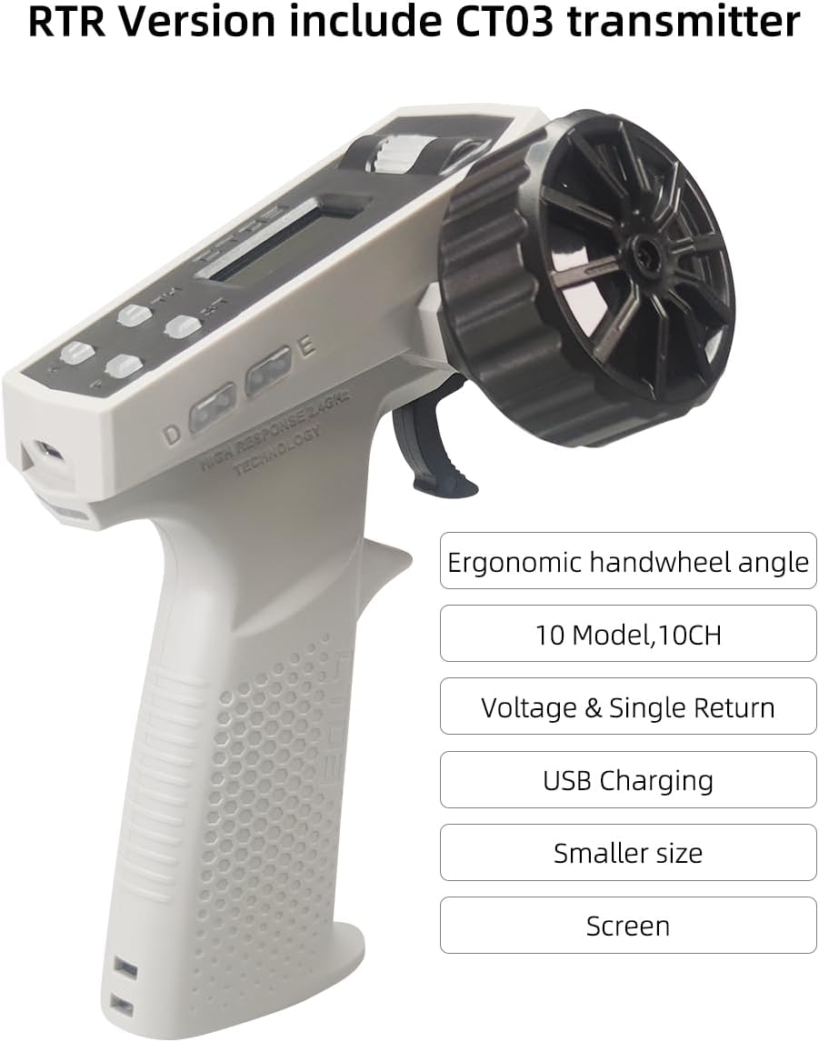 LDARC Mini Auto RC Rock Crawler 1/64, Argento - immagine 7