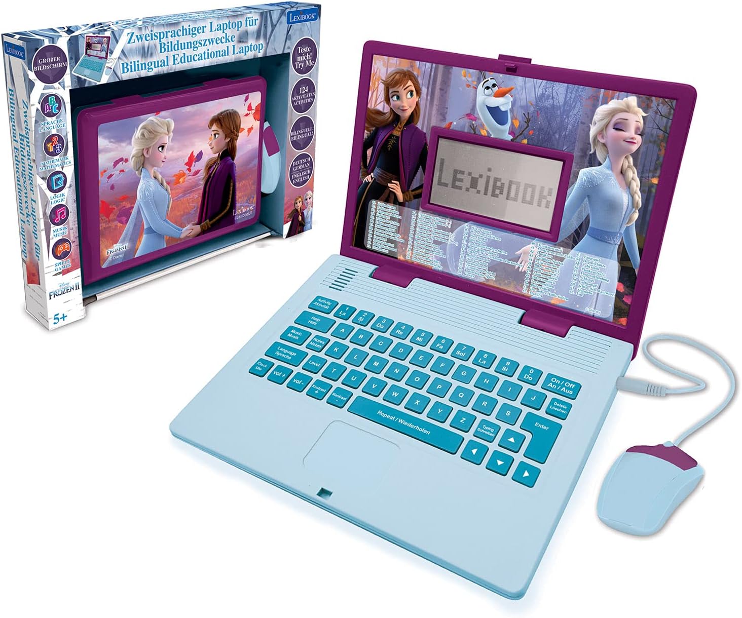 Lexibook Disney Frozen 2 - Portatile Educativo Bilingue, Blu/Viola - immagine 1