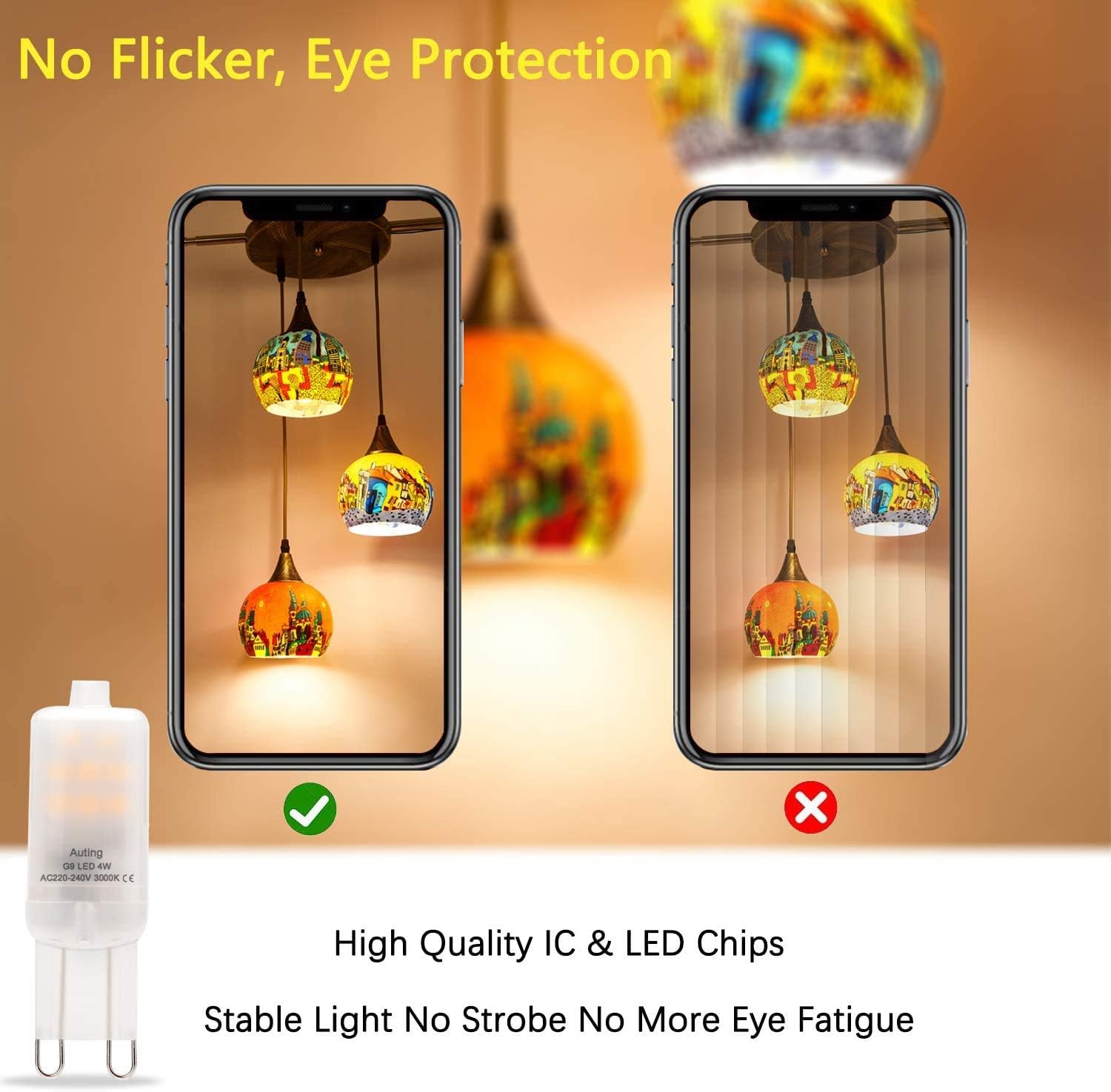 Lampadine LED G9 2W Bianco Caldo 3000K (10 pezzi) - immagine 4