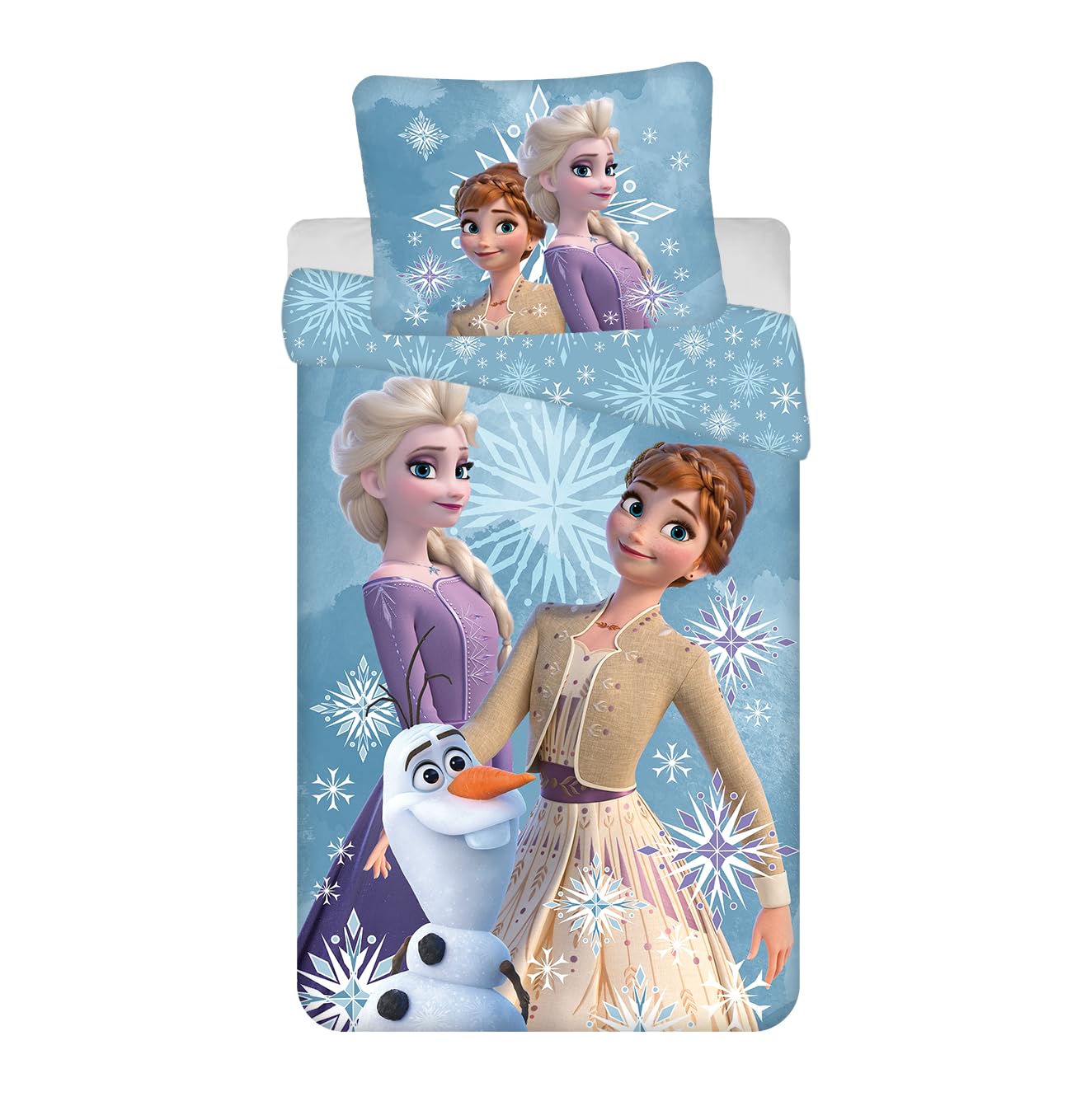 Disney Frozen - Biancheria da letto, motivo: Anna Elsa, 135/140 x 200 cm