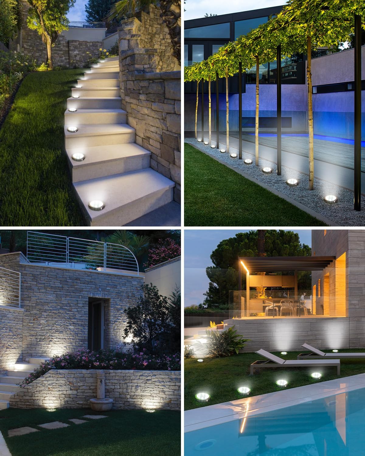 Btfarm 16 Pezzi Luci Solari da Giardino 8 LEDs IP65 - immagine 5