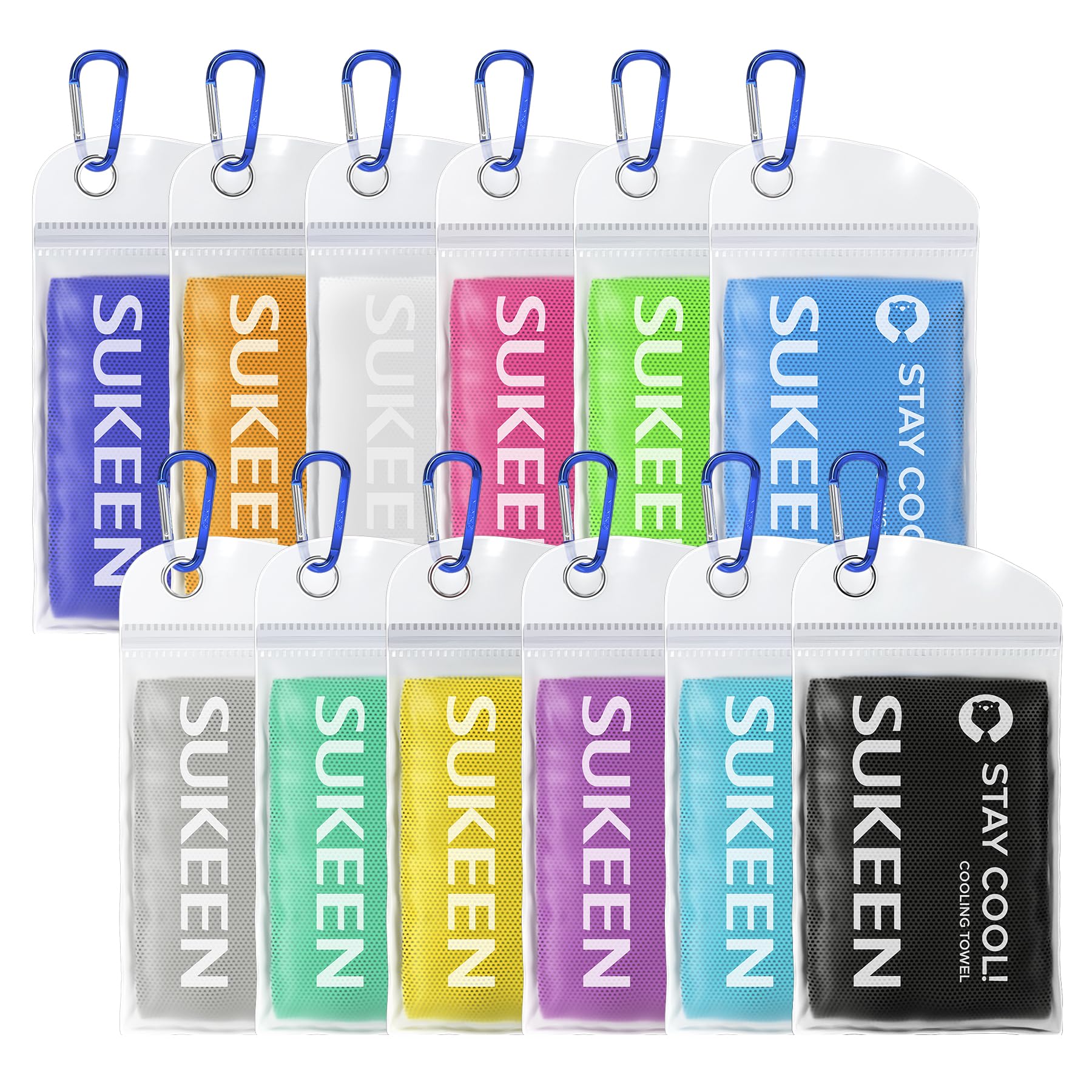 Sukeen Set 12 Asciugamani Rinfrescanti 100x30 cm