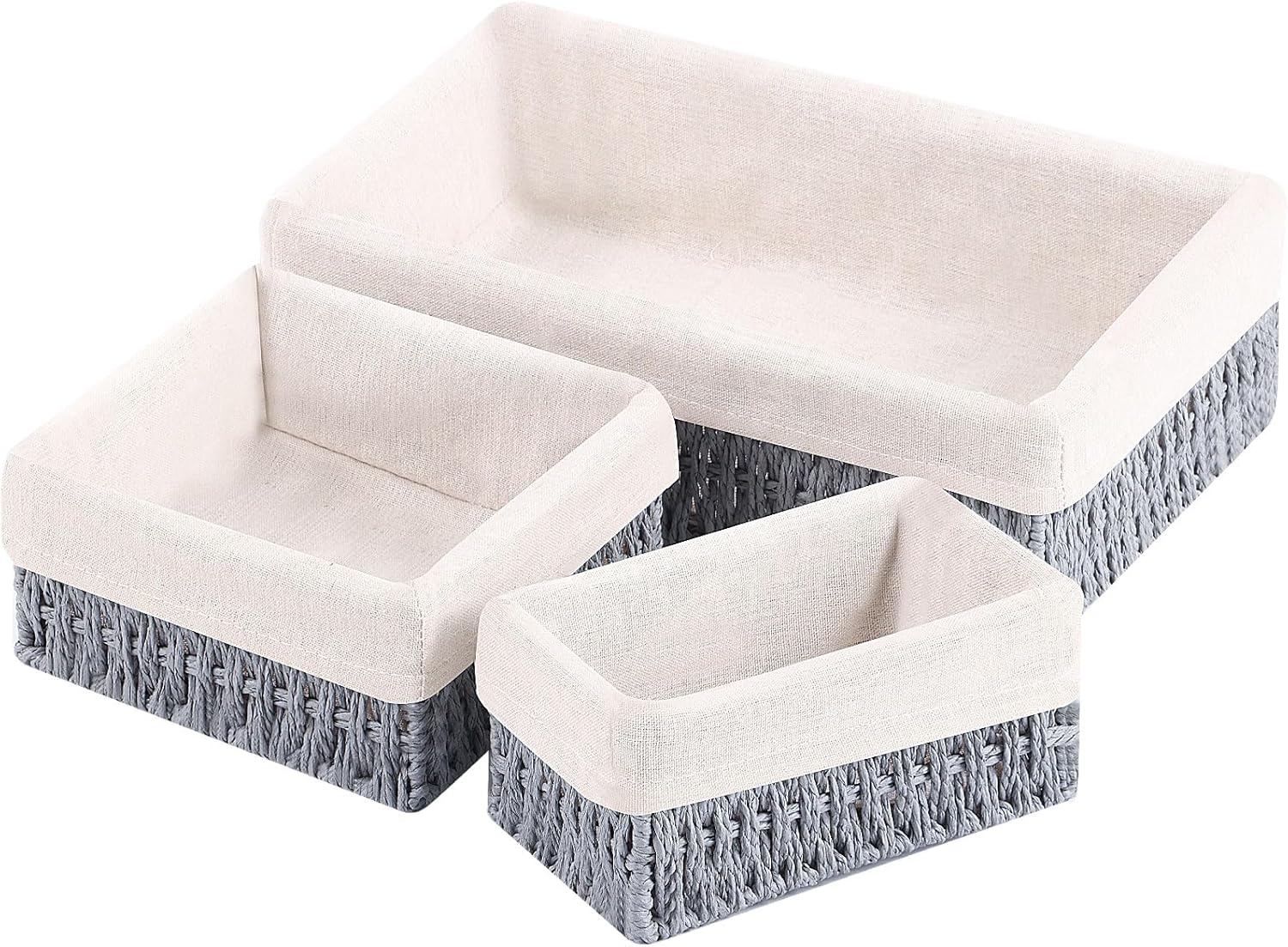 Outbros Ceste Vimini Intrecciate 3 Confezioni, Grigio