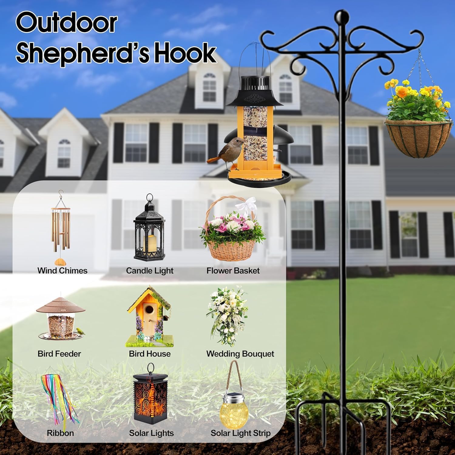 Shepherd Hooks for Outdoor Use (76in/194cm) - immagine 3