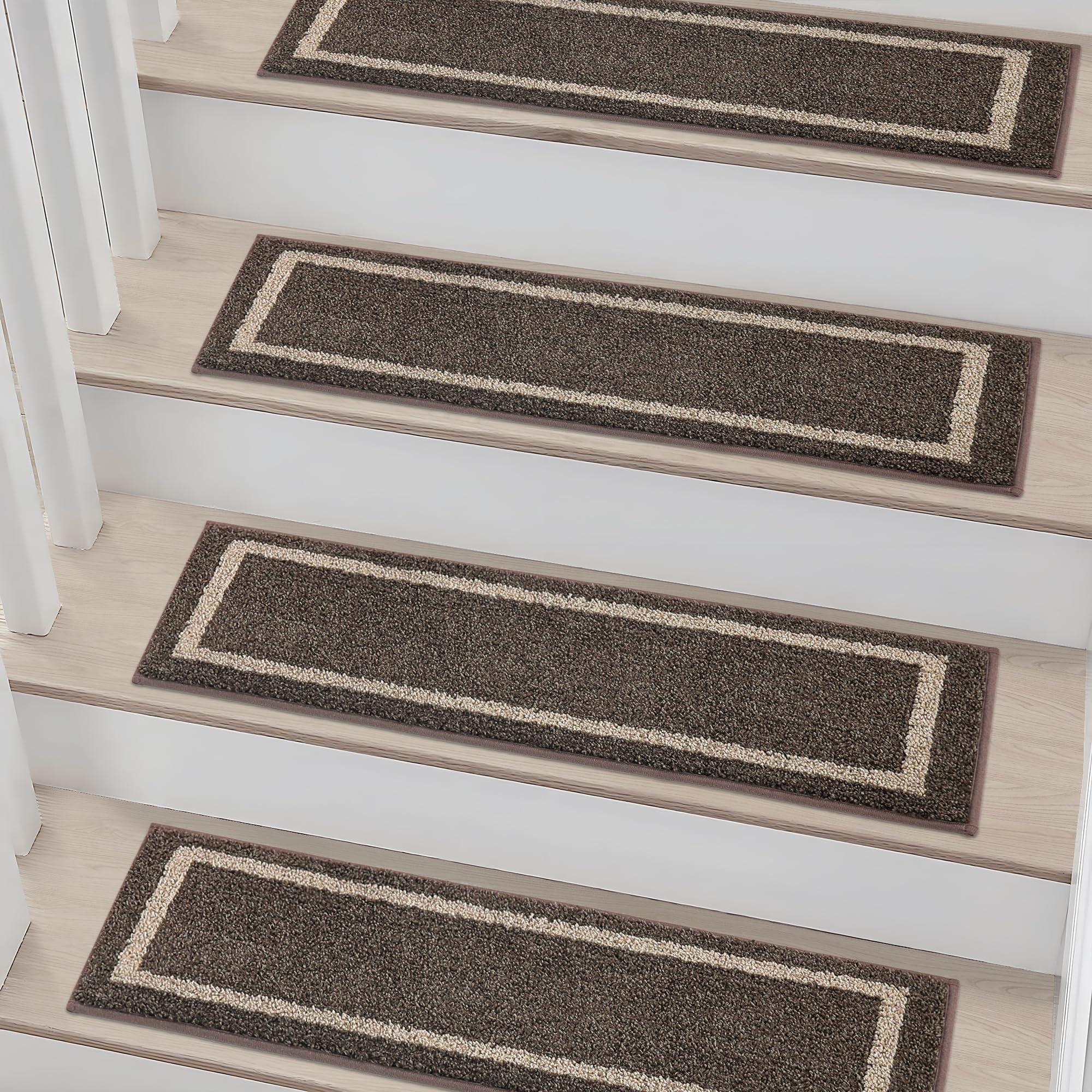 COSY HOMEER Tappetini Per Gradini 15 Pezzi, Marrone