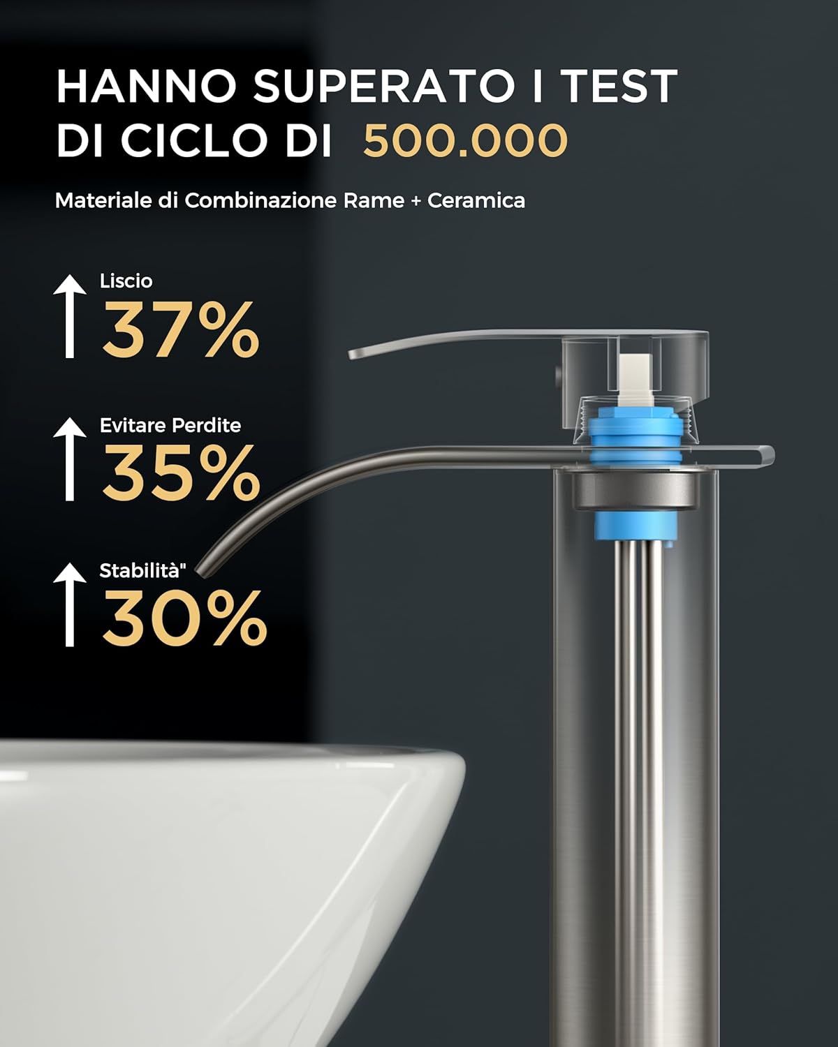 Rubinetto per Bagno Forious Cromato, Miscelatore Monocomando - immagine 4