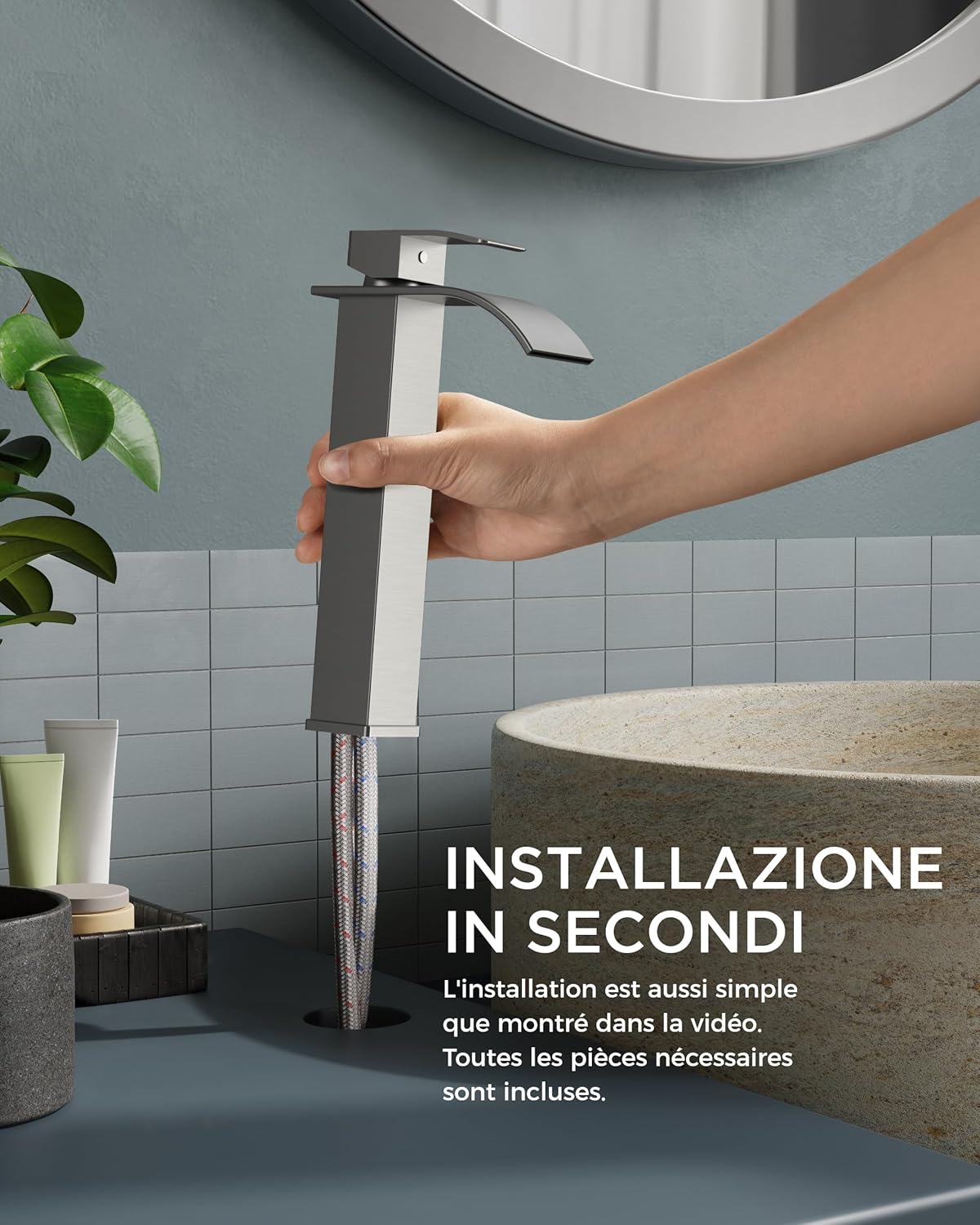 Rubinetto per Bagno Forious Cromato, Miscelatore Monocomando - immagine 6
