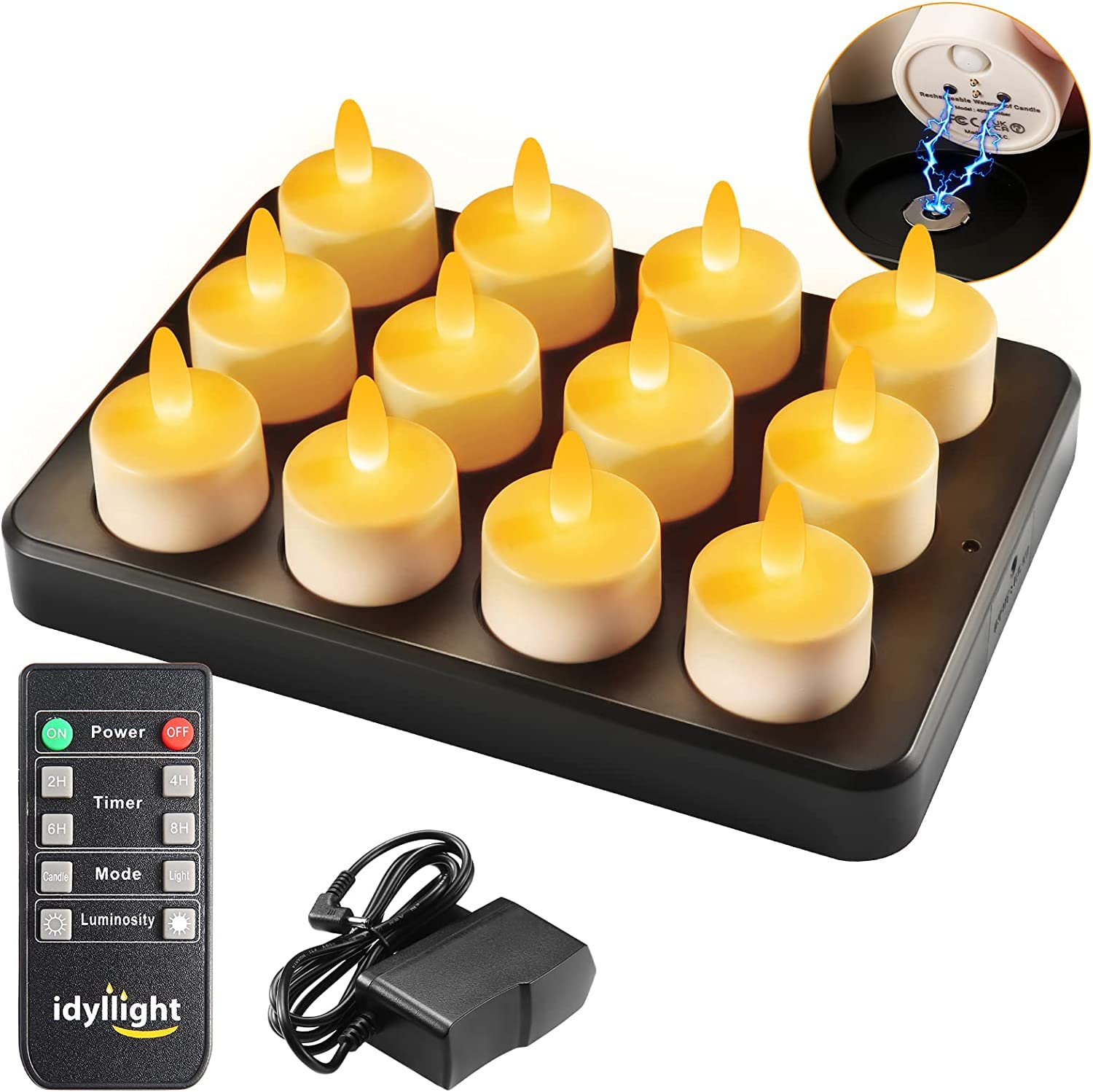 idyl light 12 Candele LED Ricaricabili con Telecomando