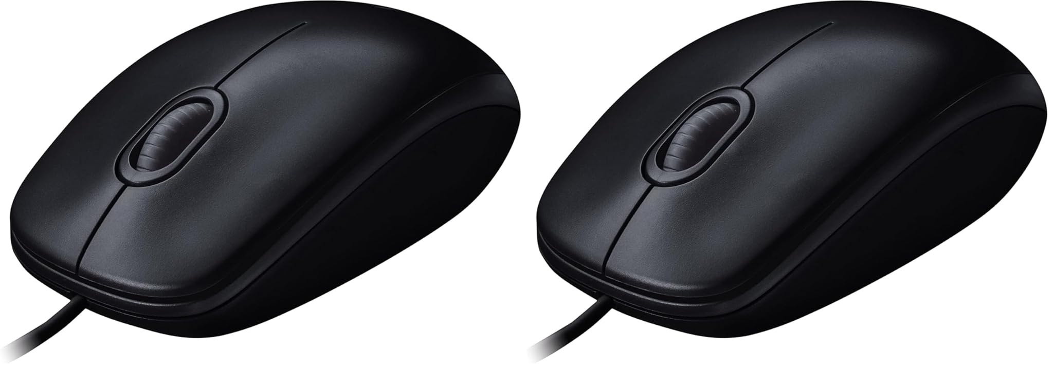 Logitech M90 Mouse USB Cablato, 1000 DPI, Mouse Ambidestro, Compatibile con PC/Mac/Laptop, Grigio (Confezione da 2)