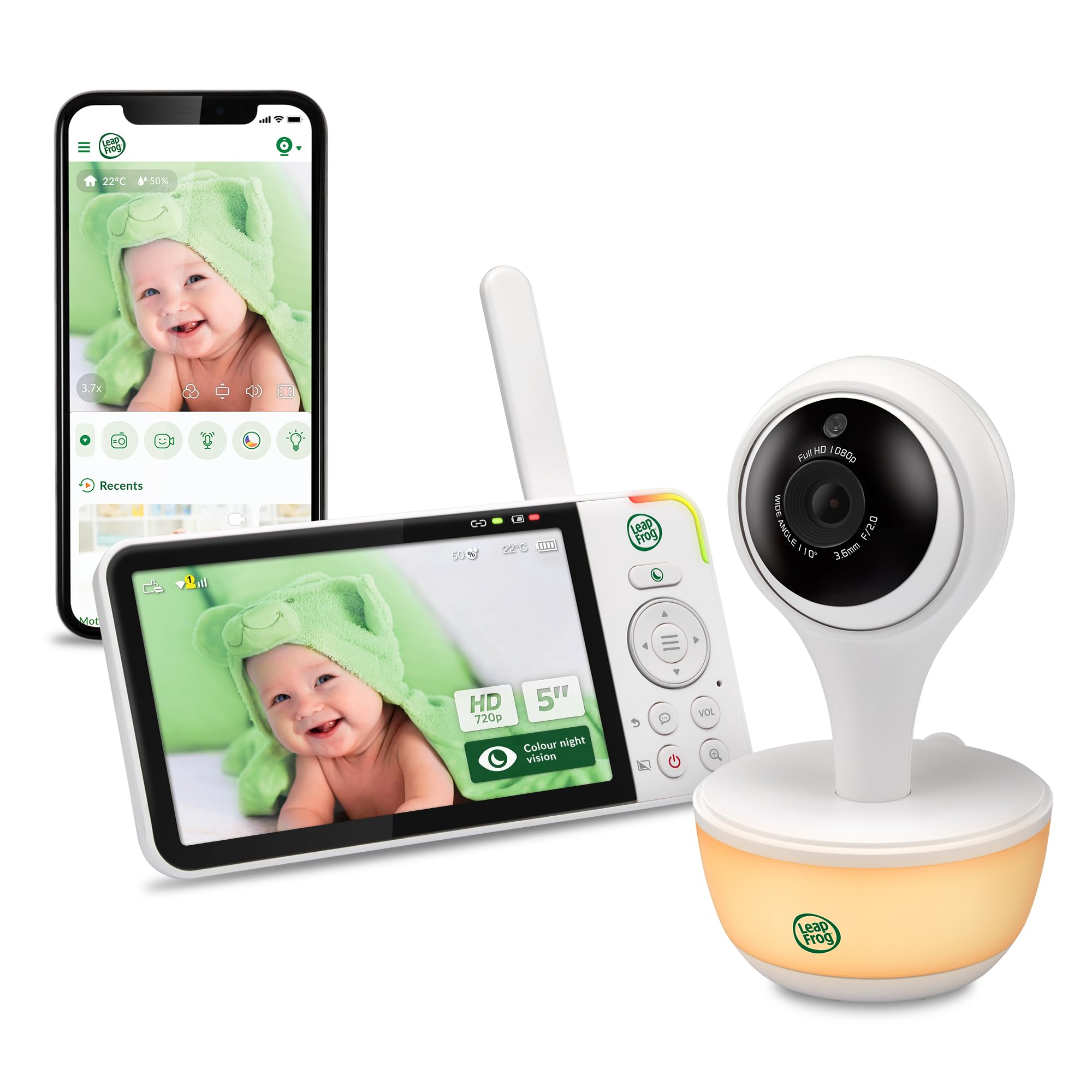 Leapfrog LF815HD Video Baby Monitor 5 pollici HD
