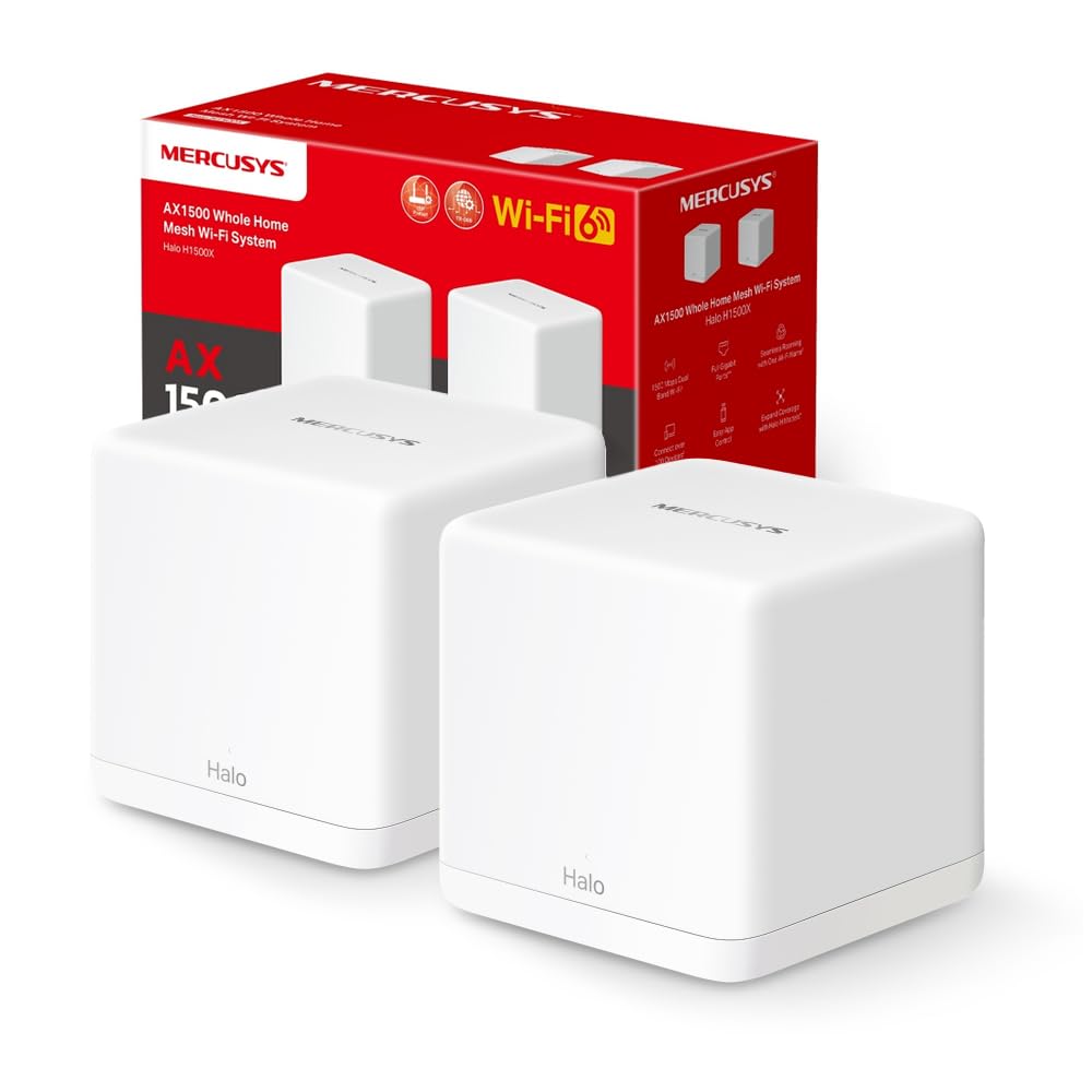 Mercusys TP-Link Halo H1500X (2-pack) Router Mesh WiFi 6 AX1500