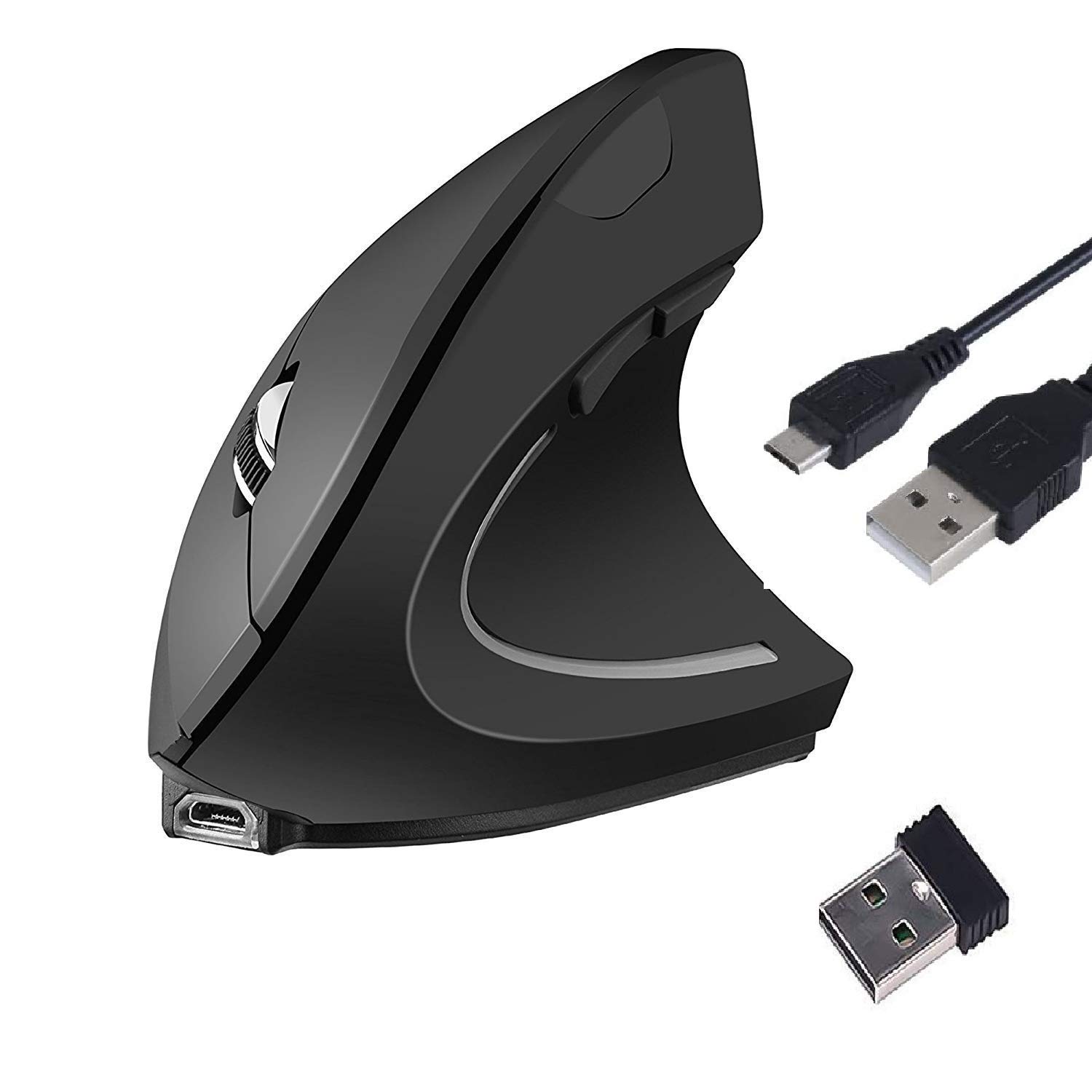 Mouse Verticale Ergonomico Wireless USB Ricaricabile