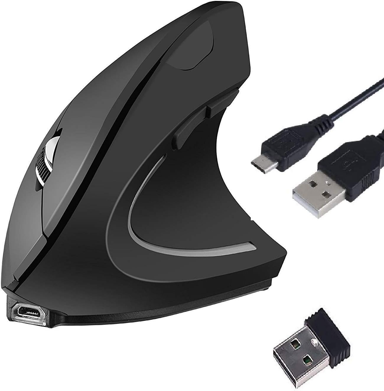 Mouse Verticale Ergonomico Wireless USB Ricaricabile - immagine 1