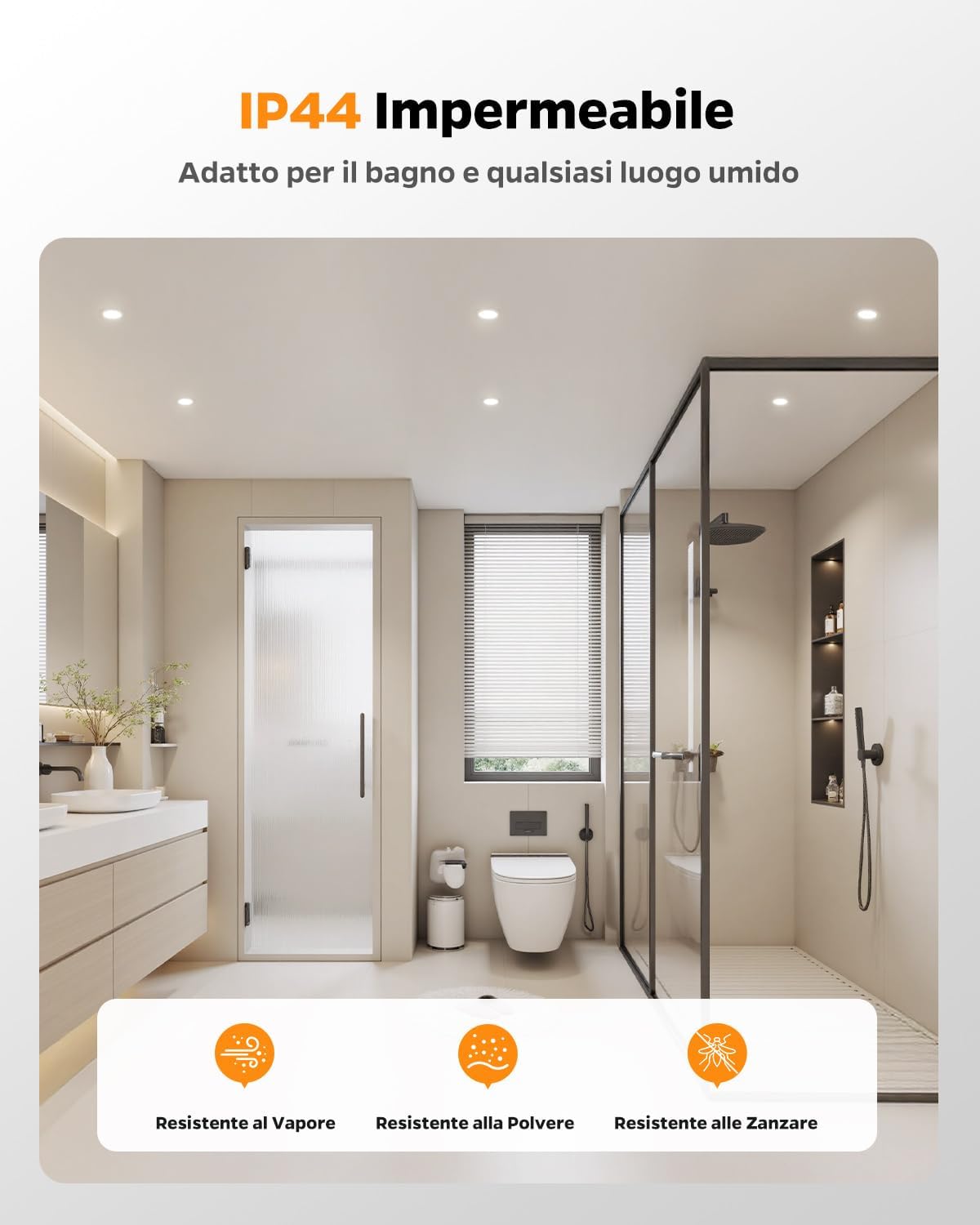 Faretti LED Incasso per Cartongesso 220V 5W IP44 (20 Pezzi) - immagine 4