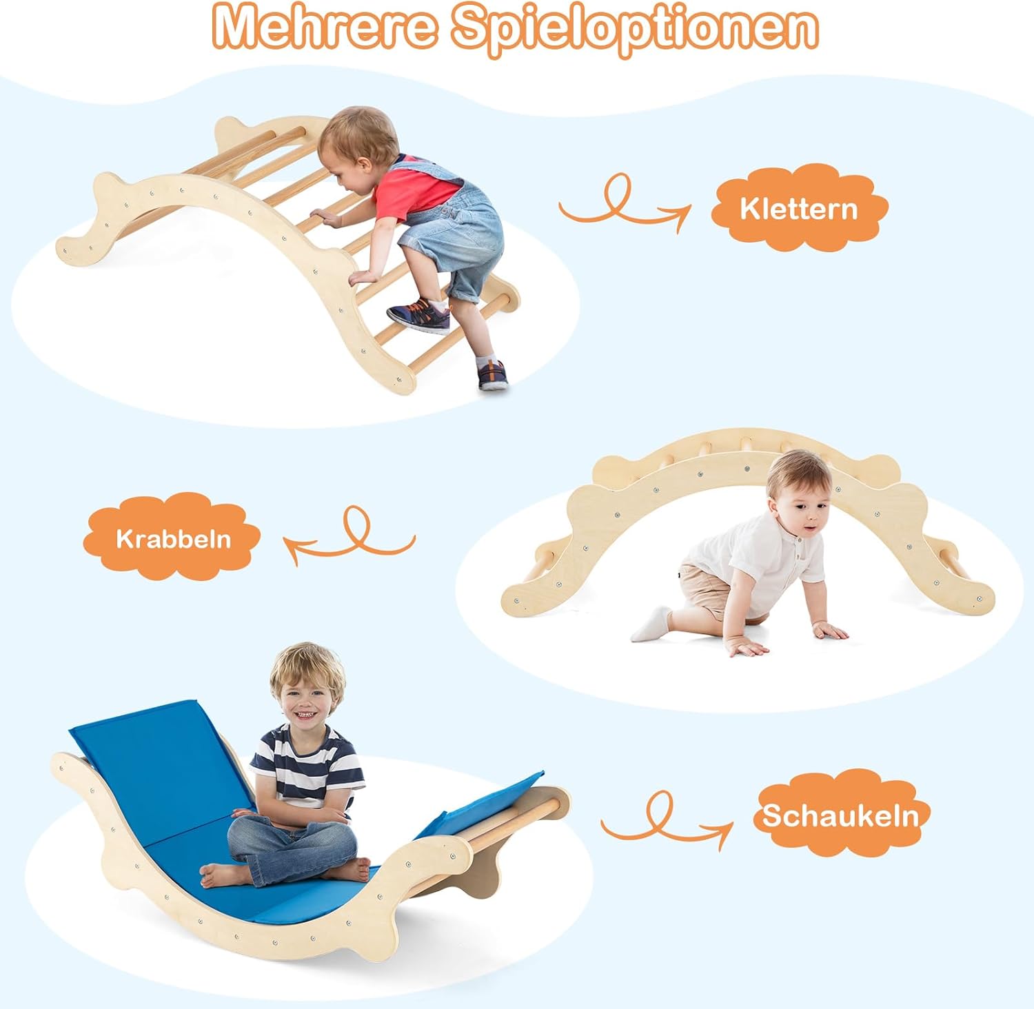 Costway Arco da Arrampicata 3 in 1 con Cuscino - immagine 3