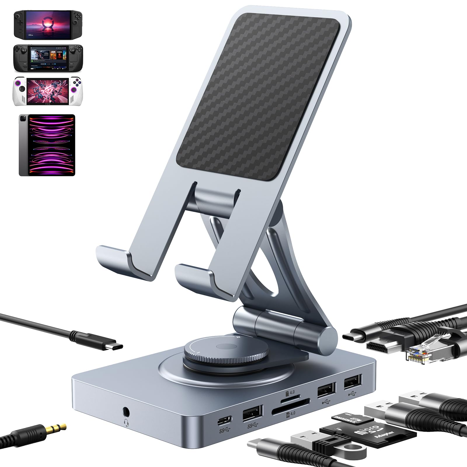 Docking Station USB-C 11-in-1 Girevole per iPad