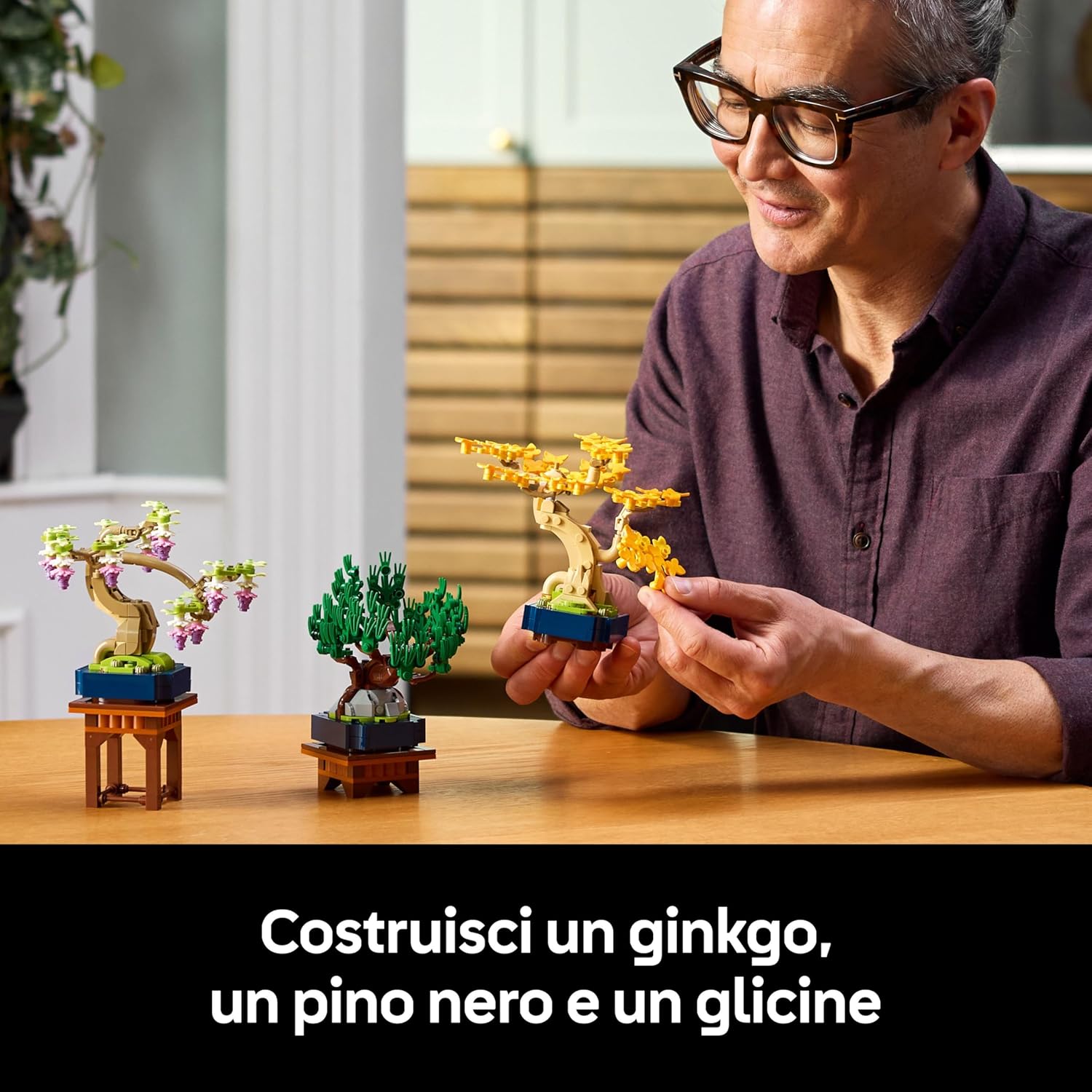 Lego Botanicals Mini Bonsai - Piante Artificiali con 2 Espositori - immagine 3