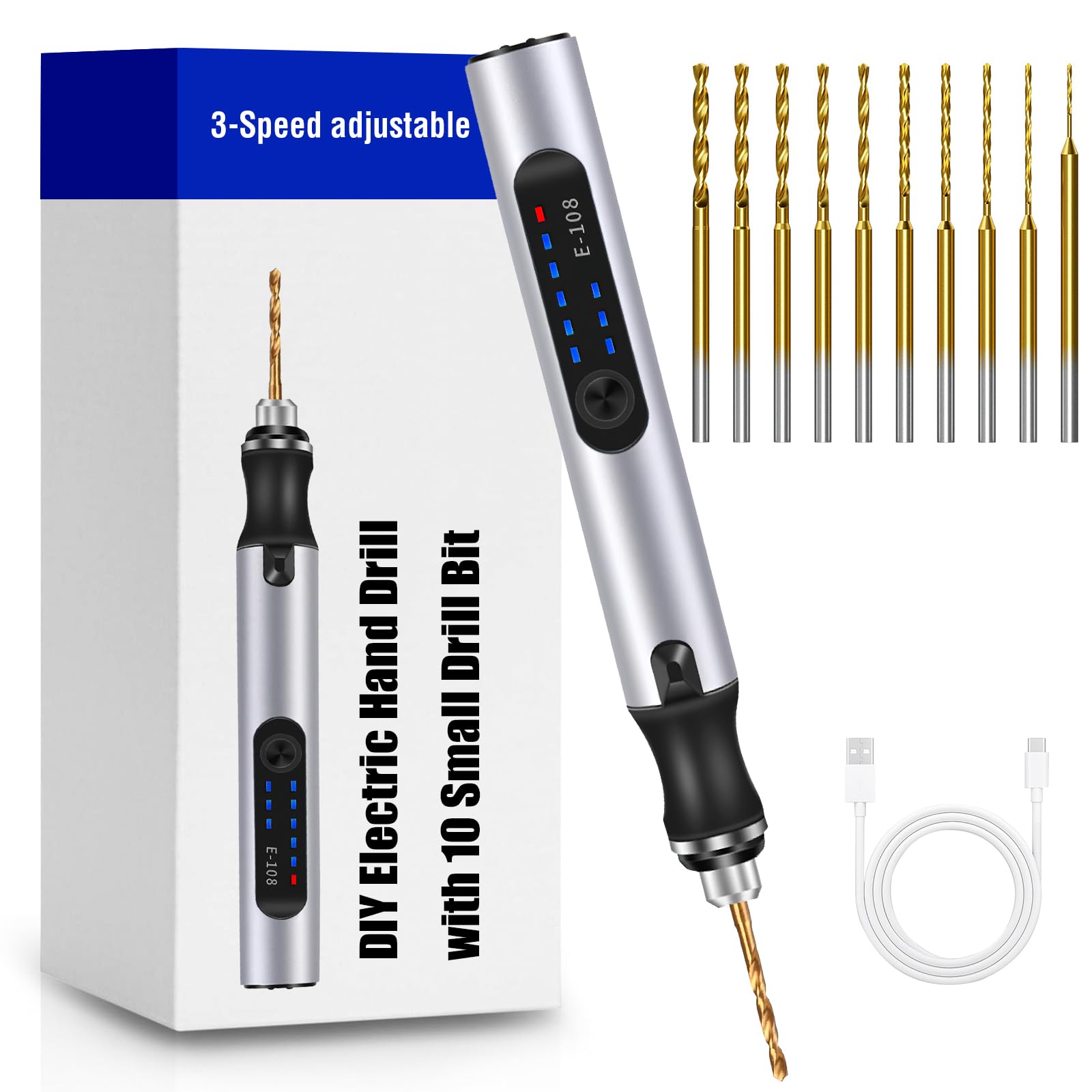 Vankarr Mini Trapano Elettrico a Mano Ricaricabile