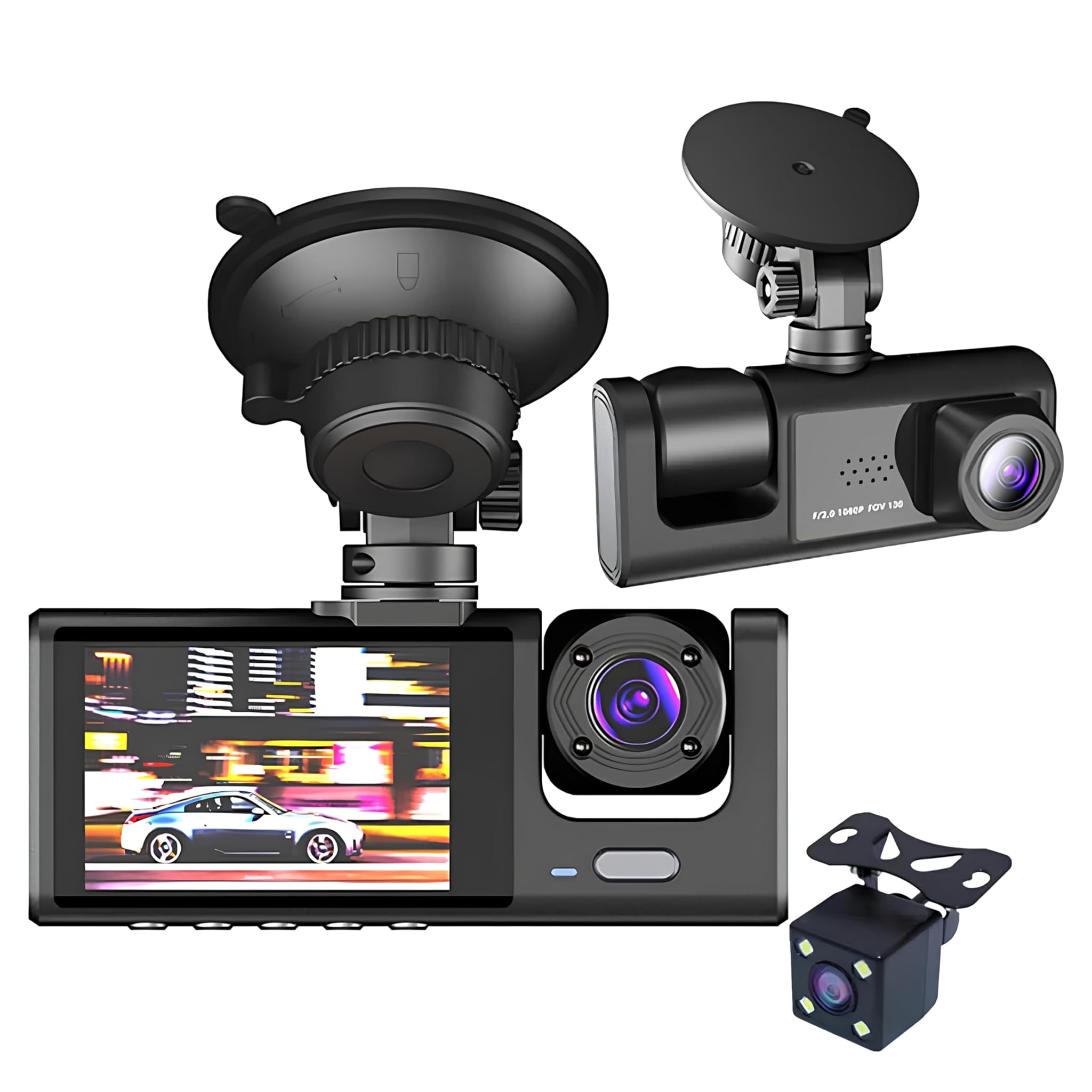 Dashcam Auto Fronte Retro Full HD 1080P con Schermo 2"