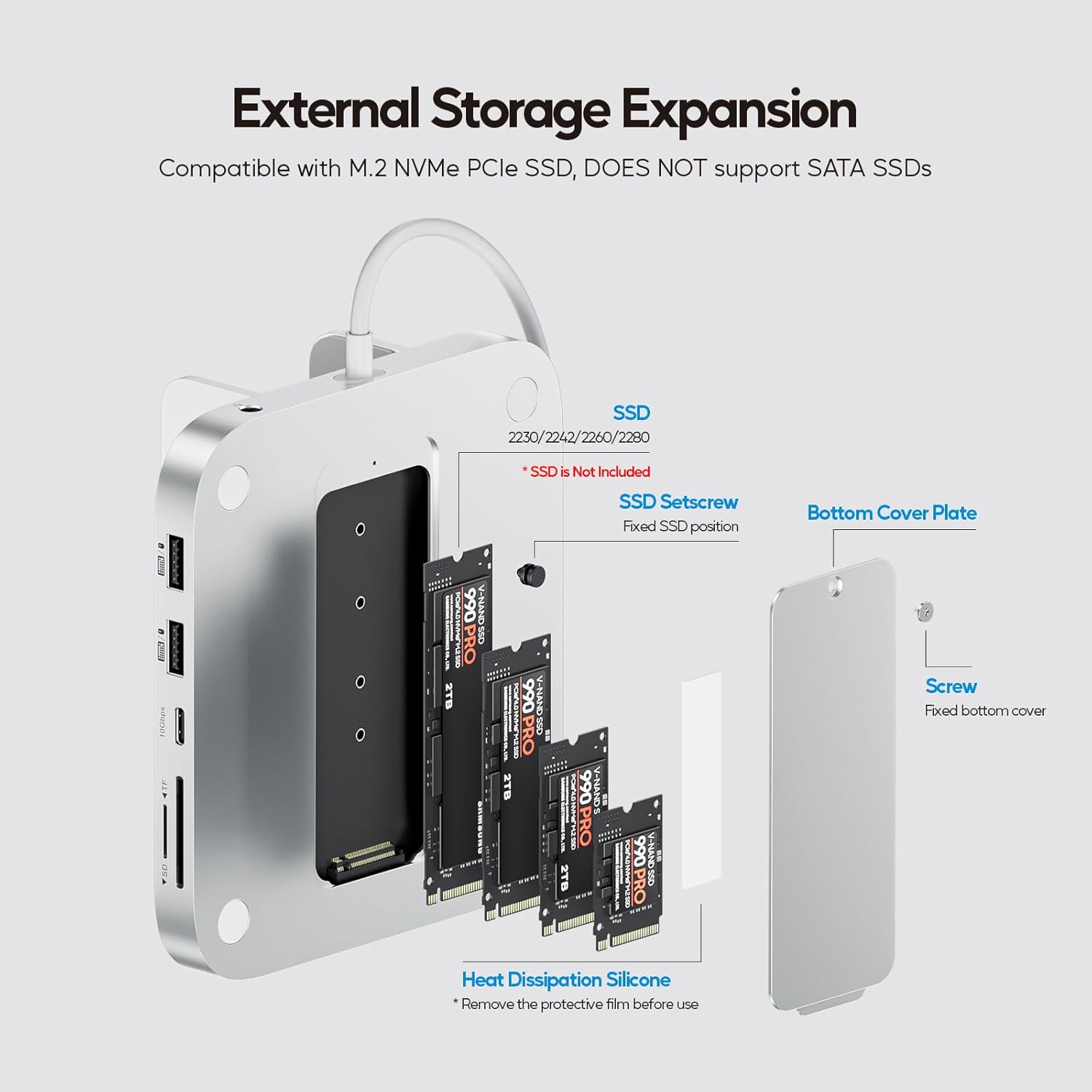Pulwtop Mac Mini M4 Dock con Custodia SSD M.2 - immagine 3