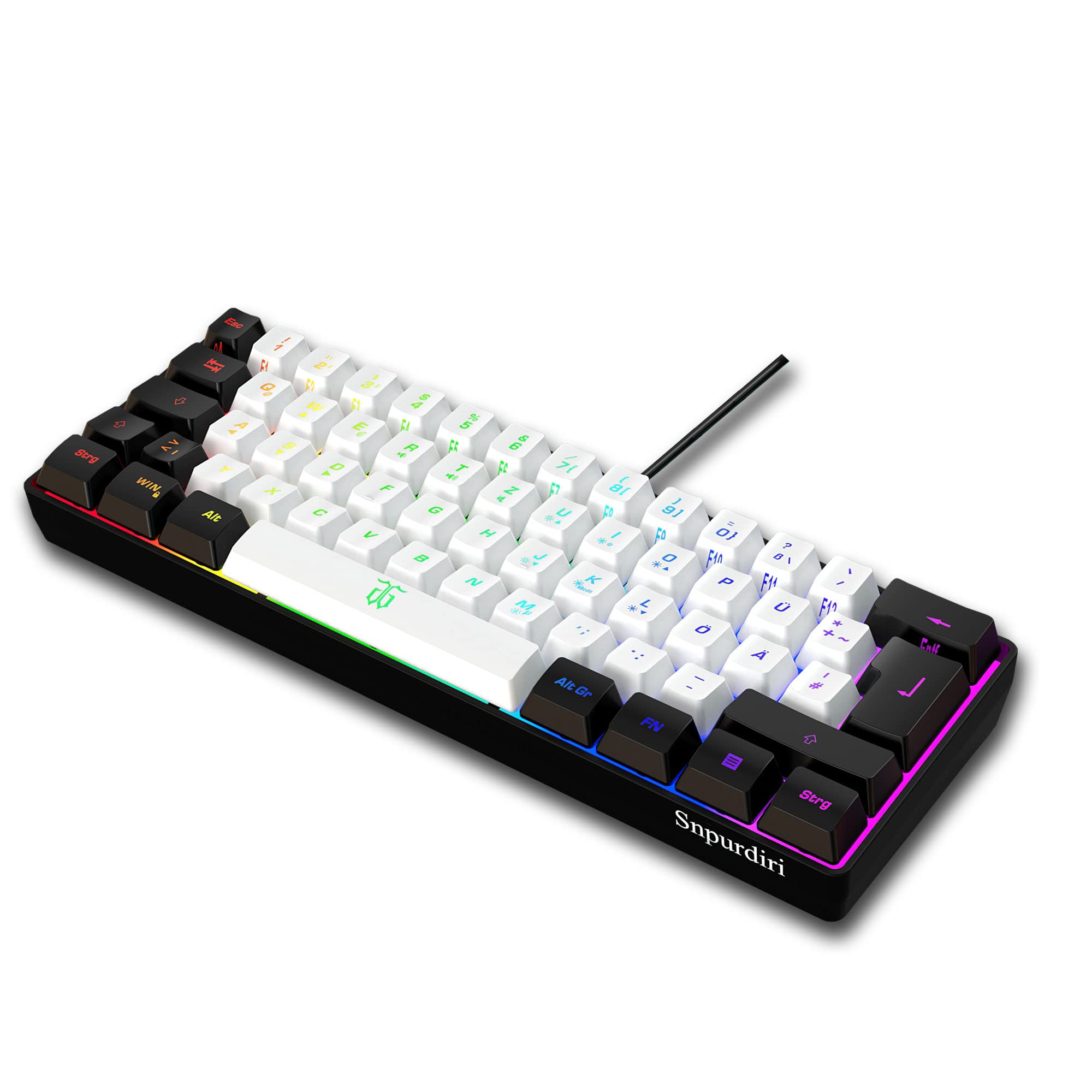 61 tasti, alfabeto tedesco, nero-bianco