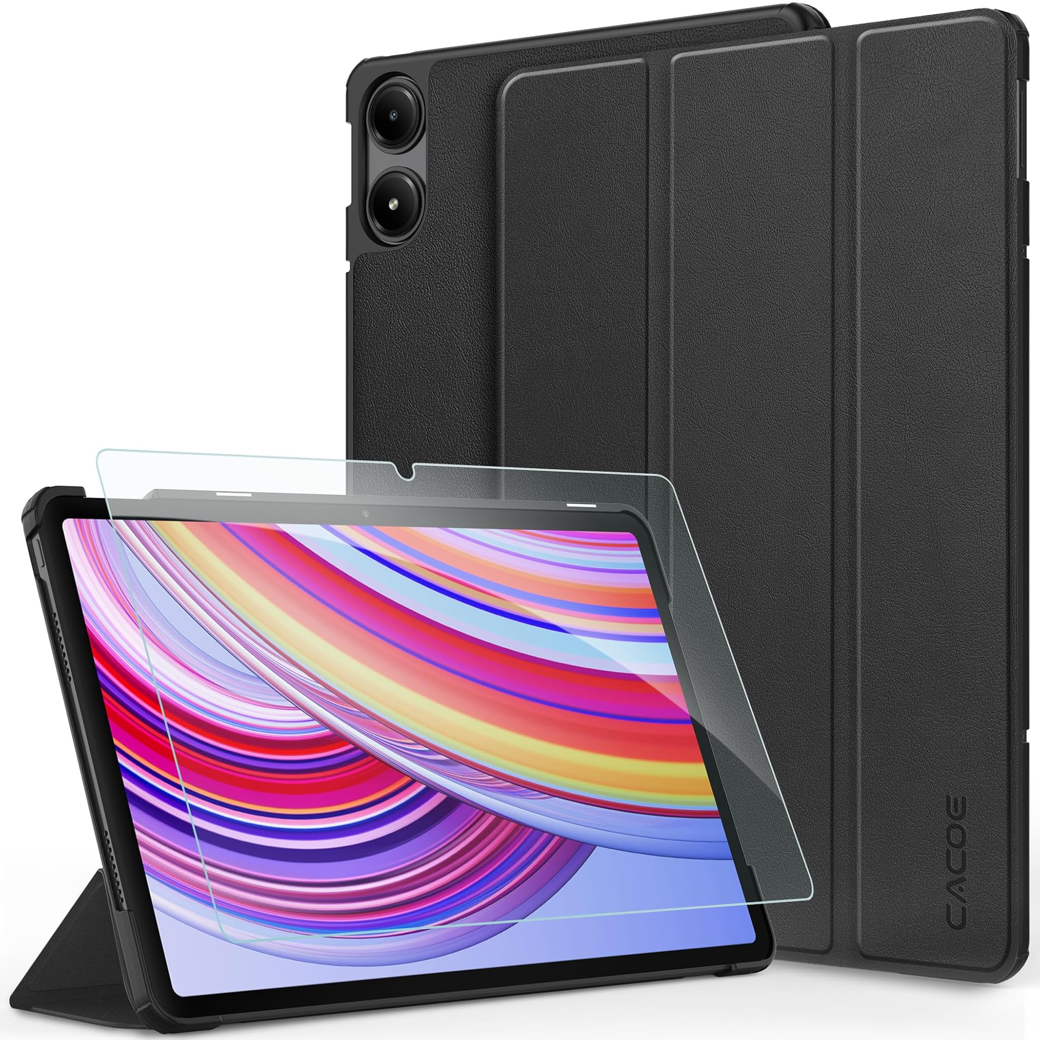 Cacoe Cover per Redmi Pad Pro 12.1 / Xiaomi Poco Pad 12.1, Nero