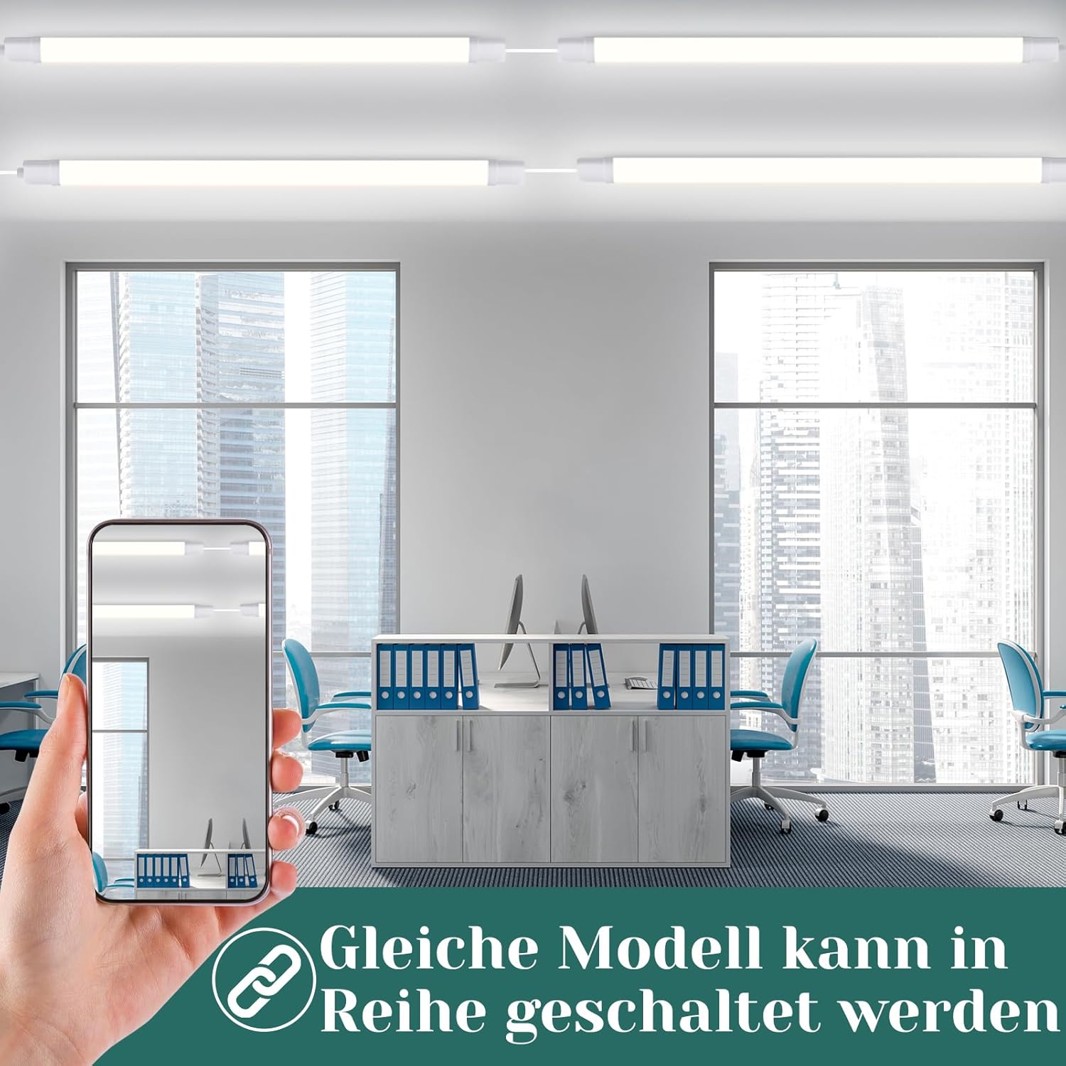 Plafoniera LED per Ambienti Umidi 120CM, 36W IP65 - immagine 4