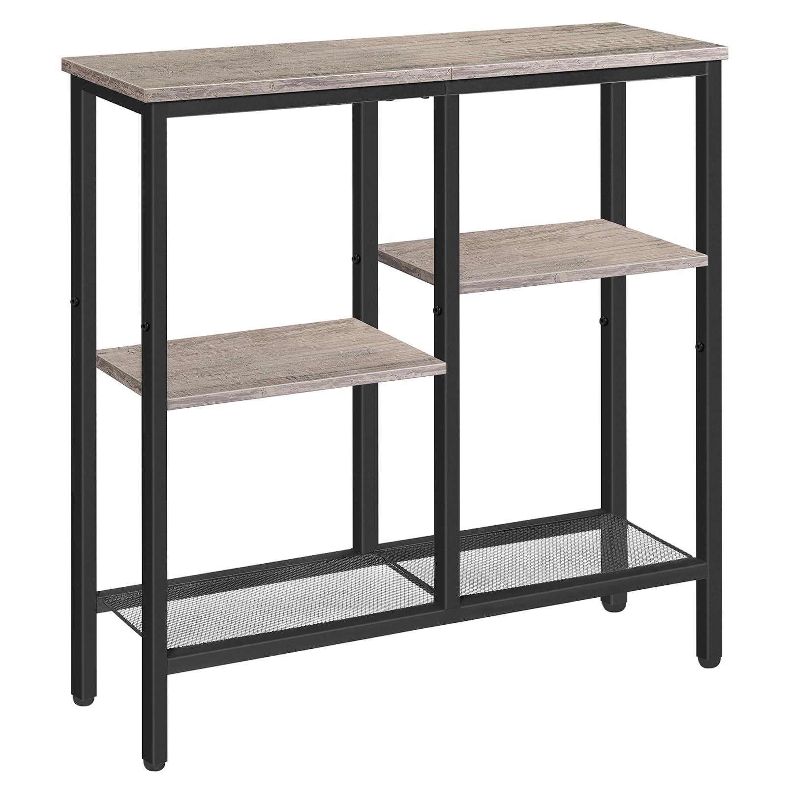 Hoobro Tavolo Consolle Ingresso 4 Ripiani, Greige e Nero