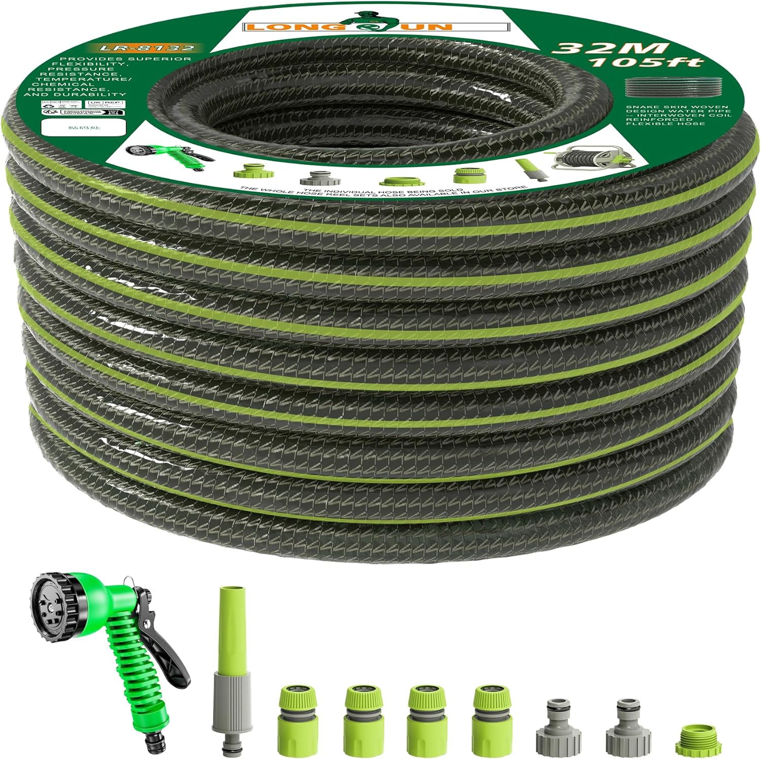 Longrun Tubo da Giardino Flessibile 32m Ø16mm