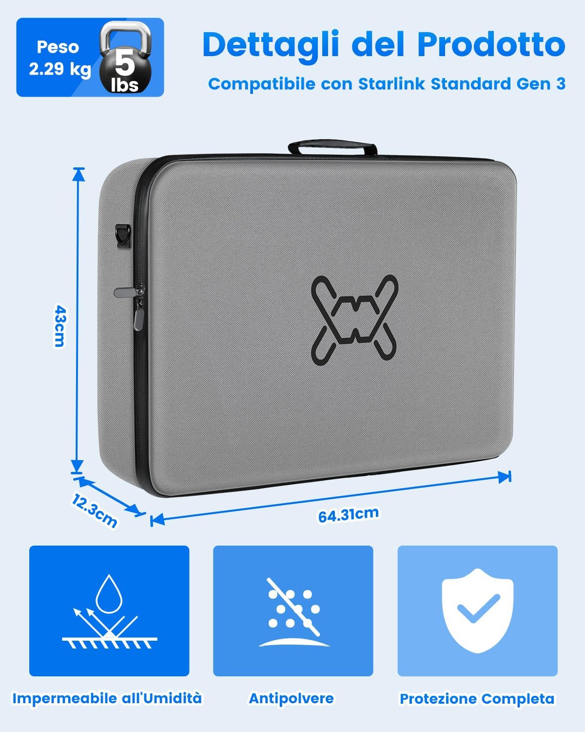 Mwin Custodia Trasporto per Starlink Gen 3 - immagine 7