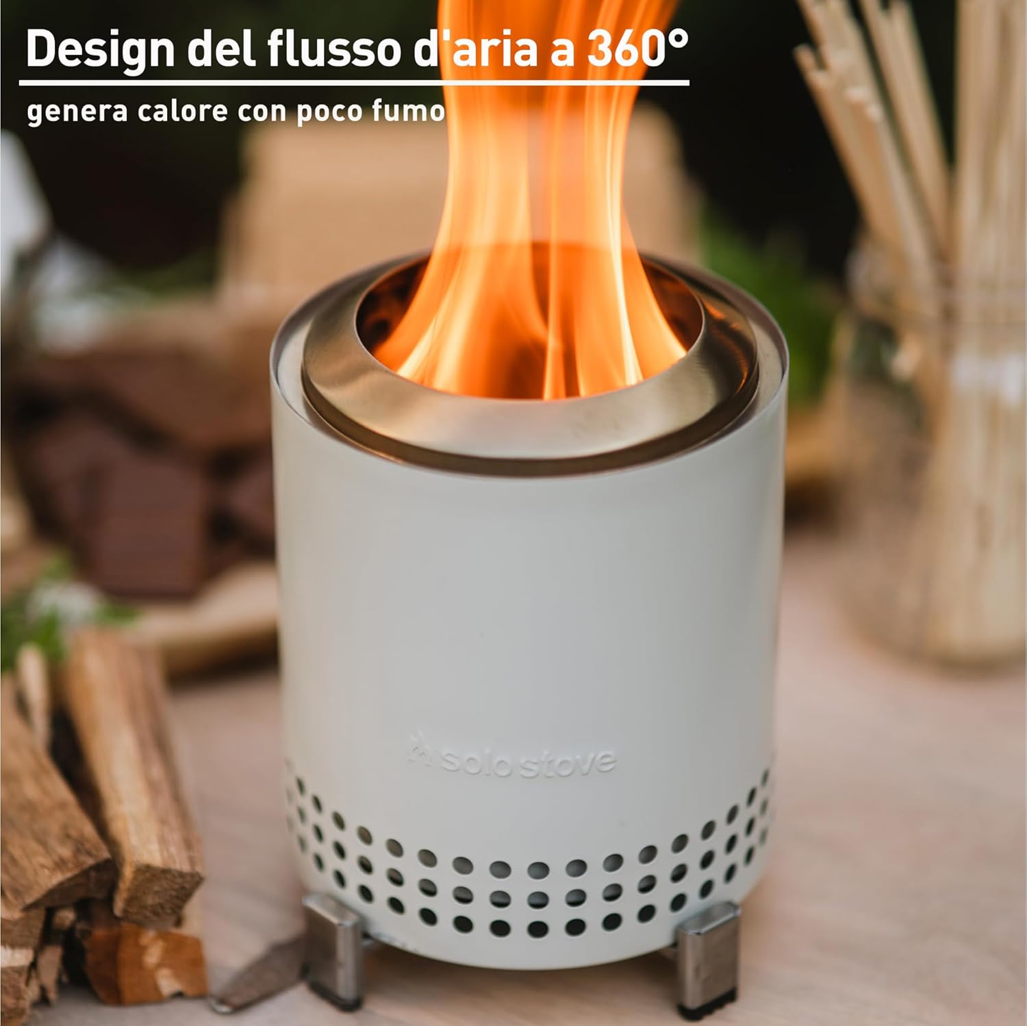 Solo Stove Mesa Braciere da Tavolo con Supporto, Bianco - immagine 4