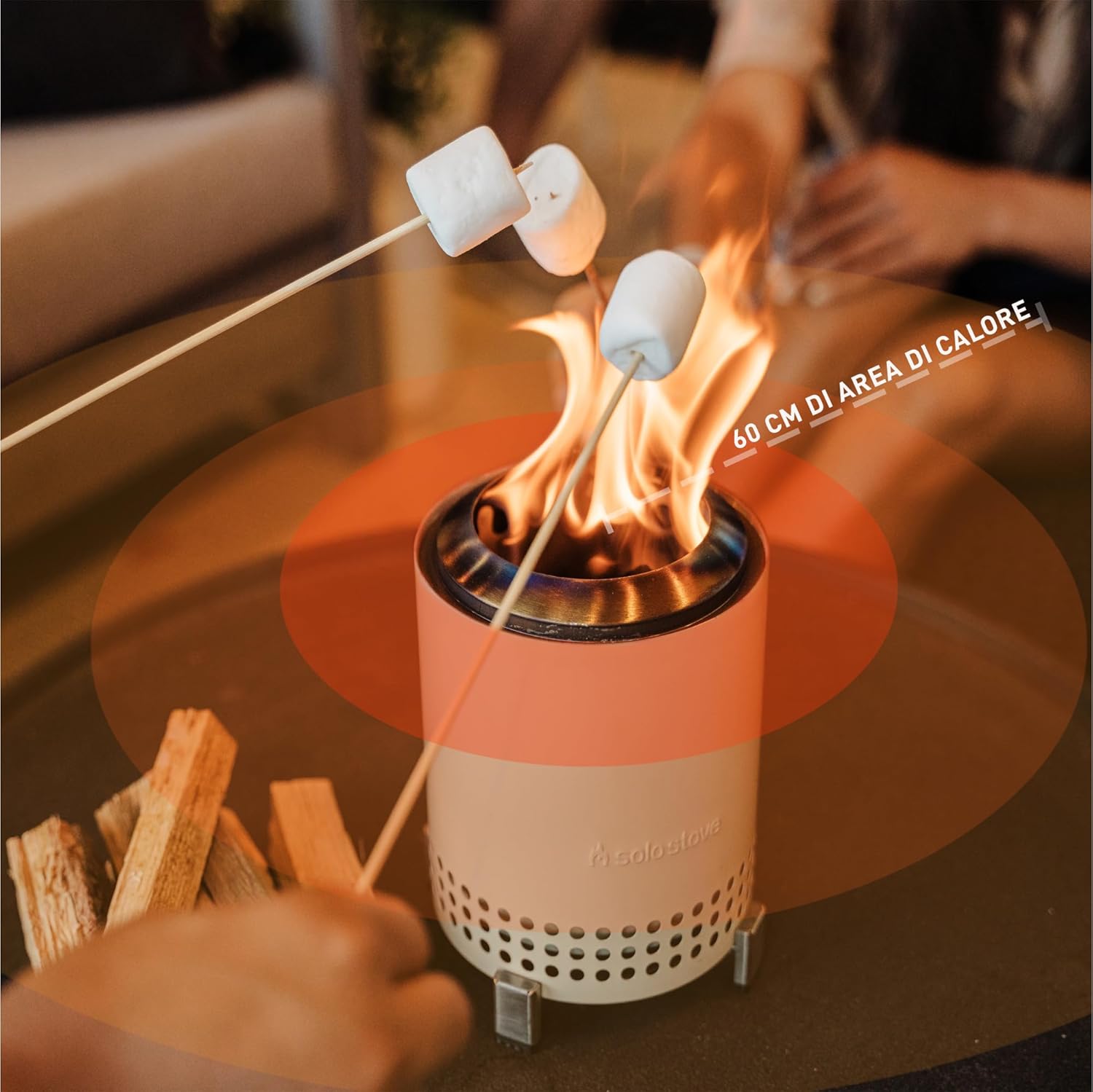 Solo Stove Mesa Braciere da Tavolo con Supporto, Bianco - immagine 5