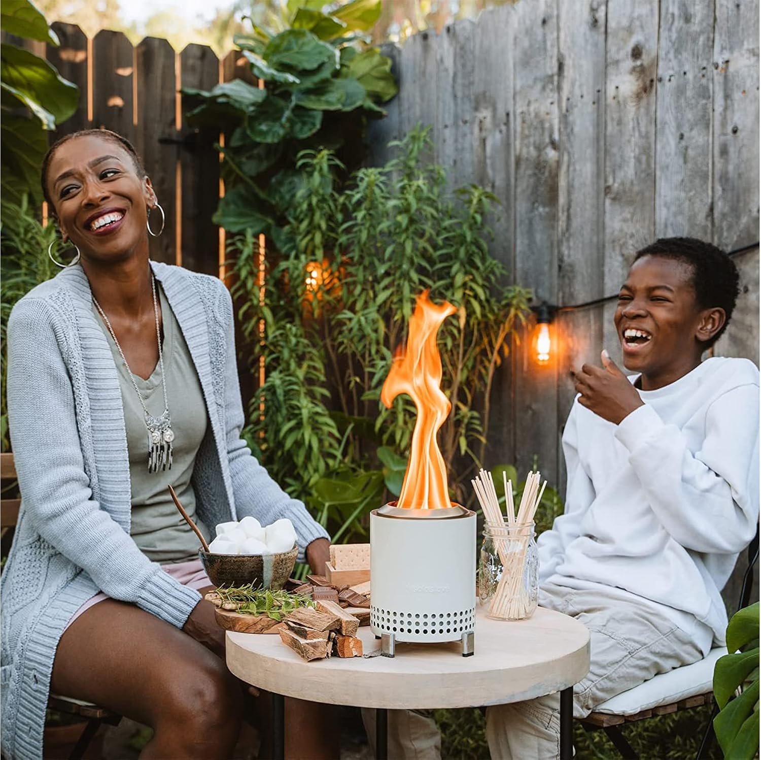 Solo Stove Mesa Braciere da Tavolo con Supporto, Bianco - immagine 7