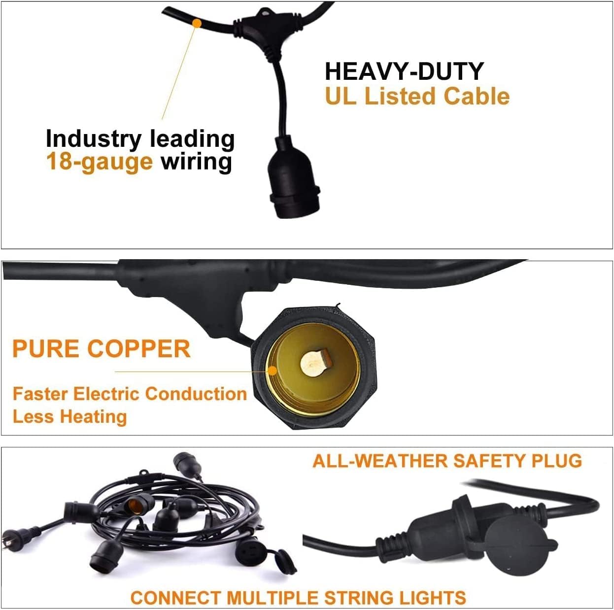 Svater Catena Luminosa Esterno 30 Metri con 30 Lampadine - immagine 4