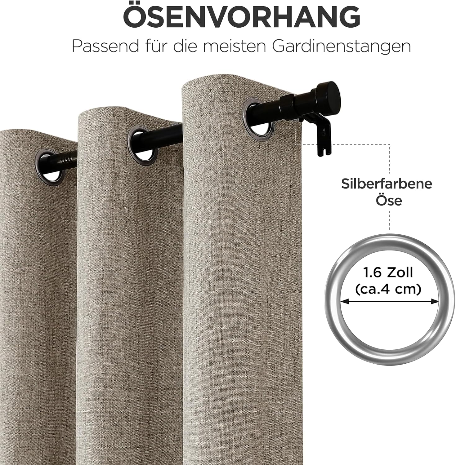 Joydeco Tende Oscuranti Lino 2 Pezzi con Occhielli - immagine 3